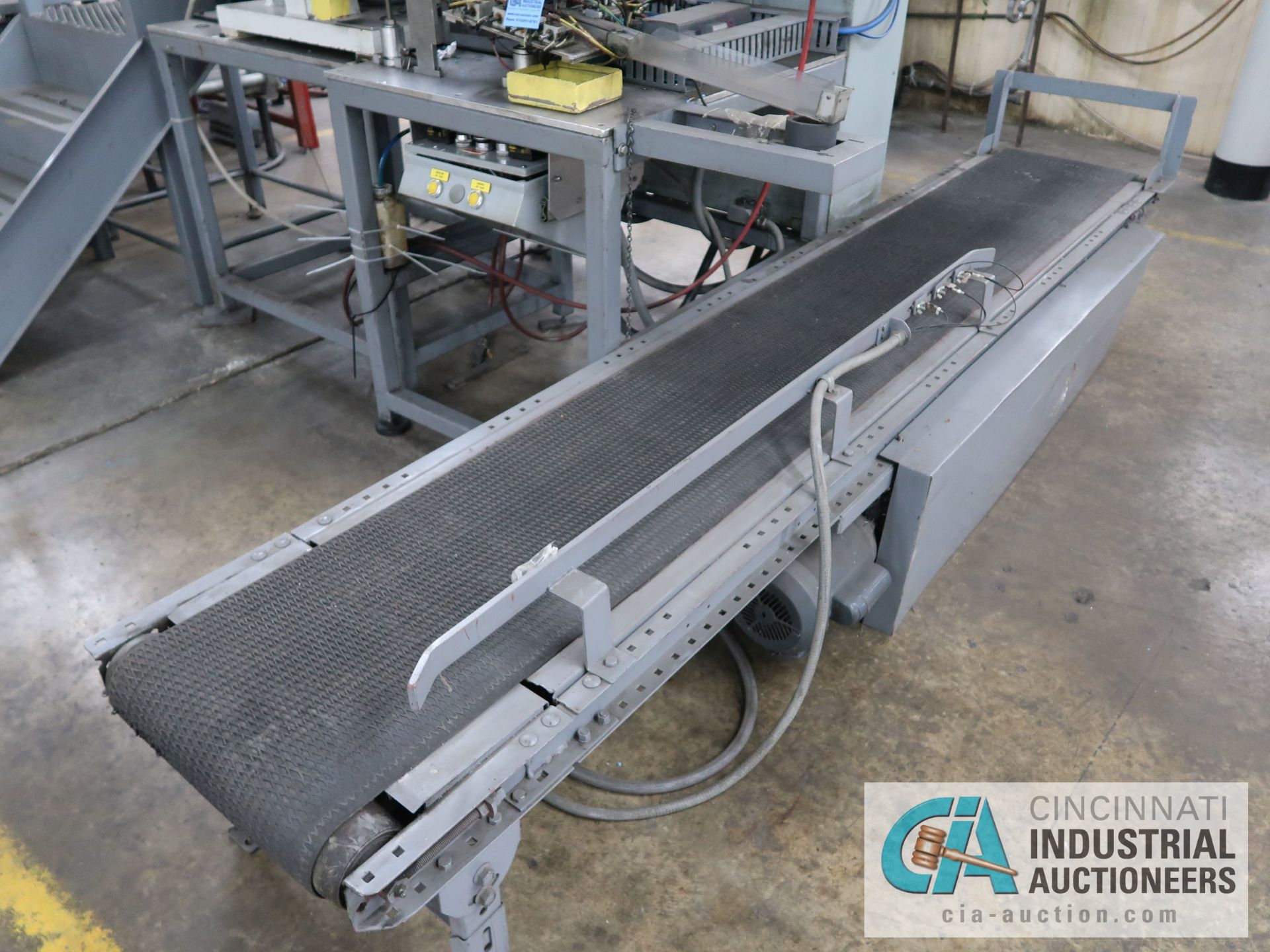 CUSTOM ASSEMBLY LINE WITH ROLLER CONVEYOR, TIPPER, VIBRATORY, FEEDER, CUSTOM GLUE, AIR TEST, PIN - Image 2 of 8