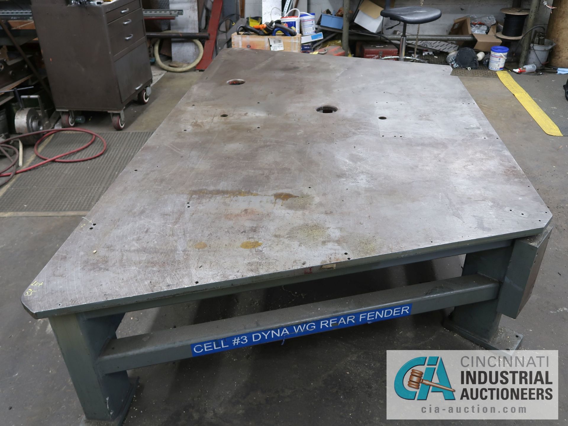 106" X 60" X 22" HEAVY DUTY STEEL WELDING TABLE - Image 2 of 3