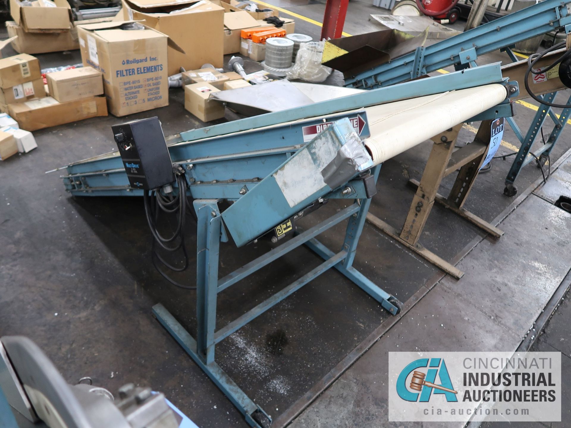 25" X 72" DIRECT-LINE RUBBER BELT INCLINE CONVEYOR; S/N D1671 - Image 2 of 4