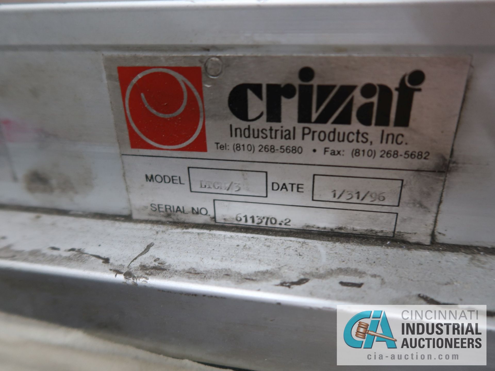 18" X 57" CRIZAF RUBBER BELT INCLINE CONVEYOR; S/N 6113702 - Image 5 of 5