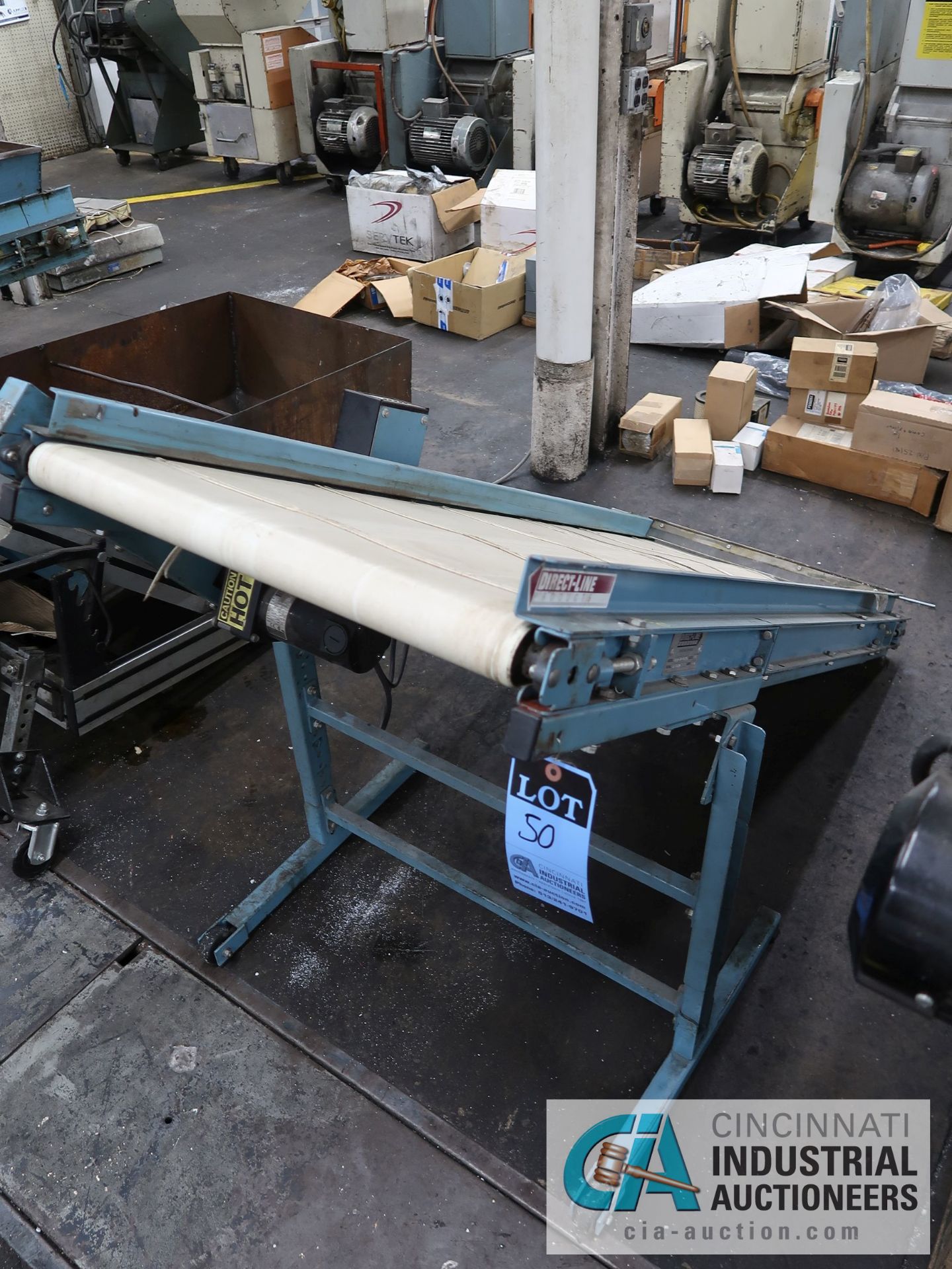 25" X 72" DIRECT-LINE RUBBER BELT INCLINE CONVEYOR; S/N D1671