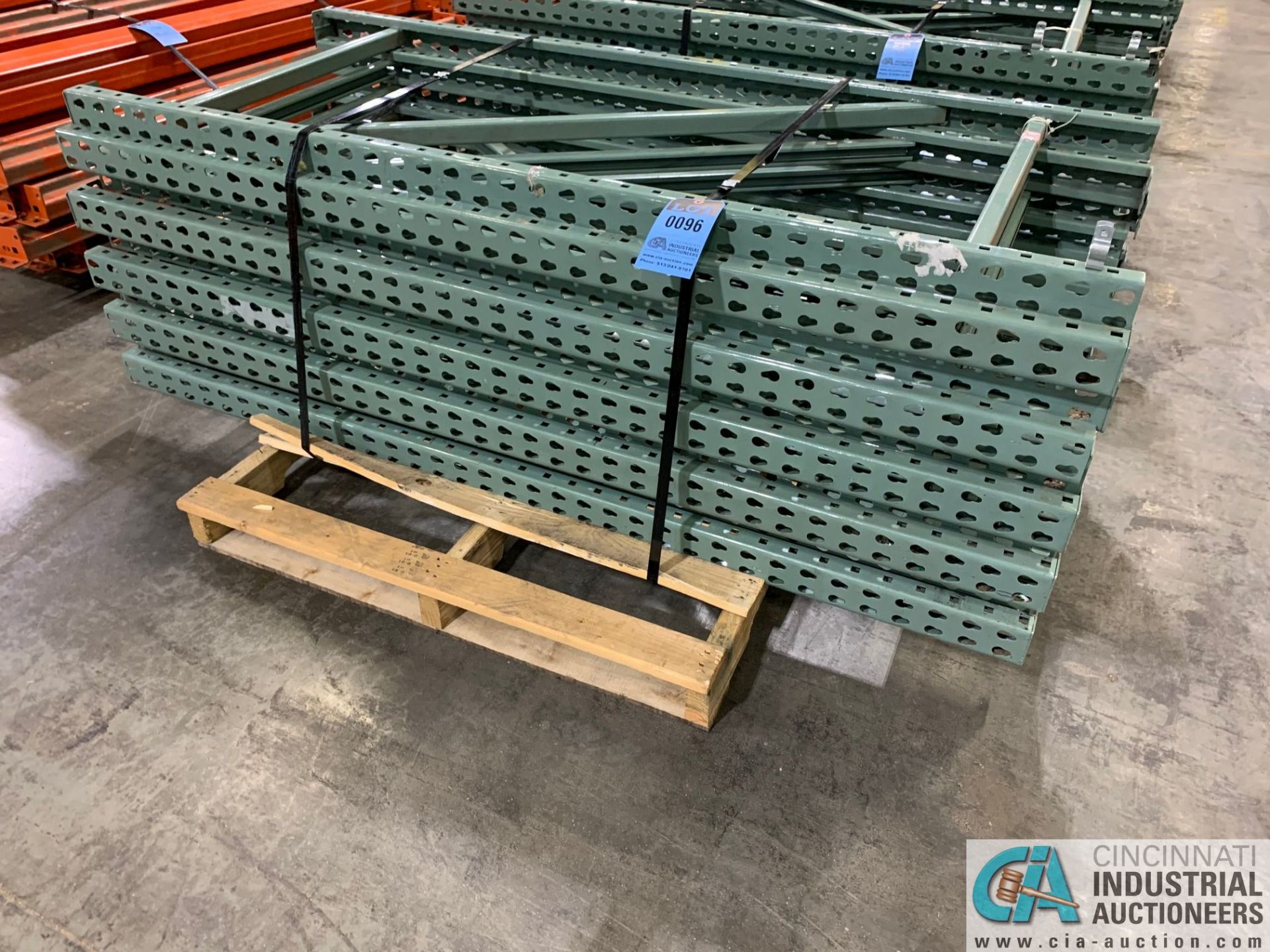 FREE-STANDING SECTIONS 30" X 72" X 72" HIGH ADJUSTABLE BEAM WIRE DECK PALLET RACK CONSISTING OF; - Image 4 of 6