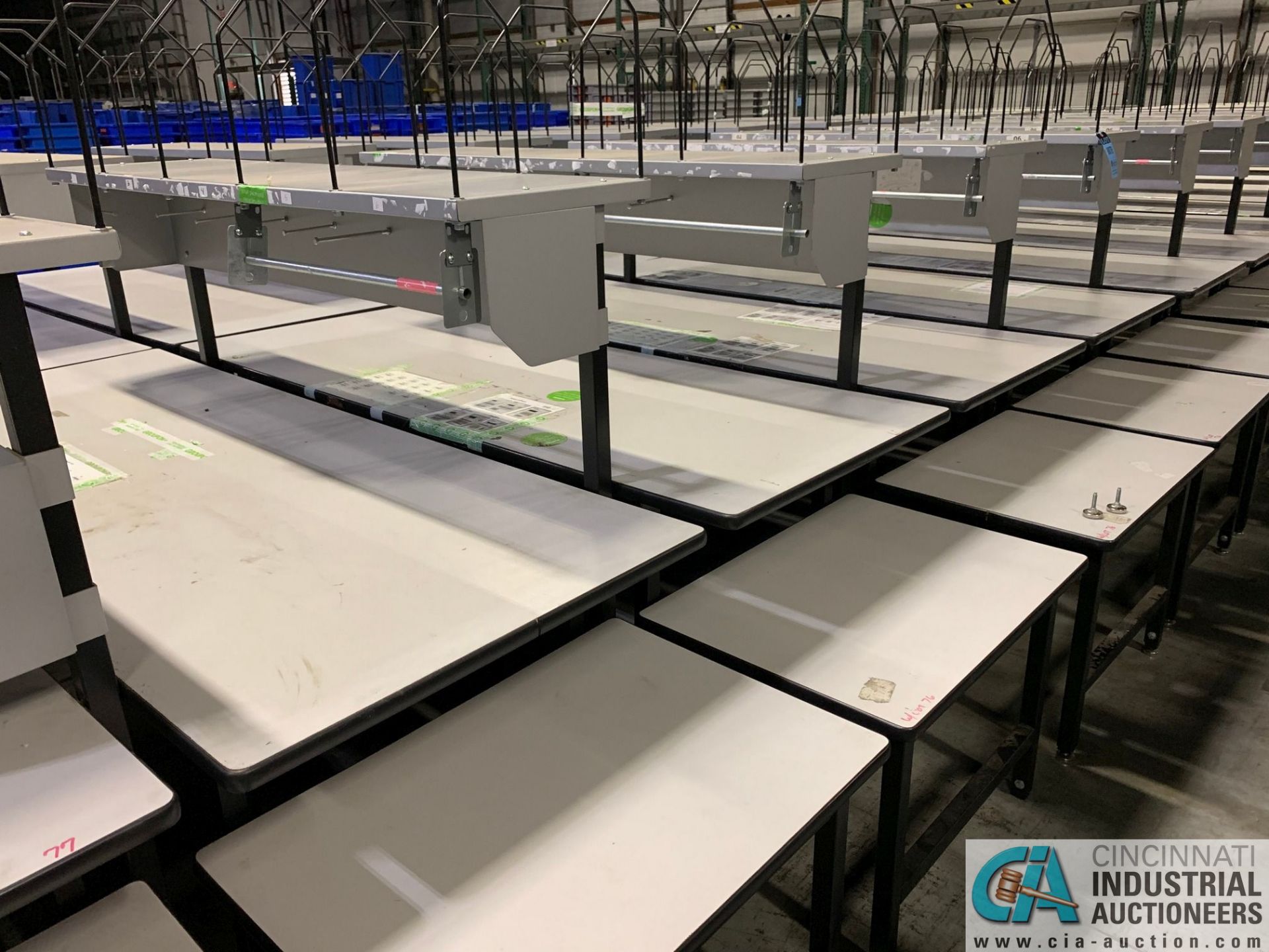 33" X 83" X 29"-36" HEIGHT DEHNCO MODEL D-9000 PACKAGING WORKSTATIONS WITH CARTONING RACK AND - Image 2 of 4