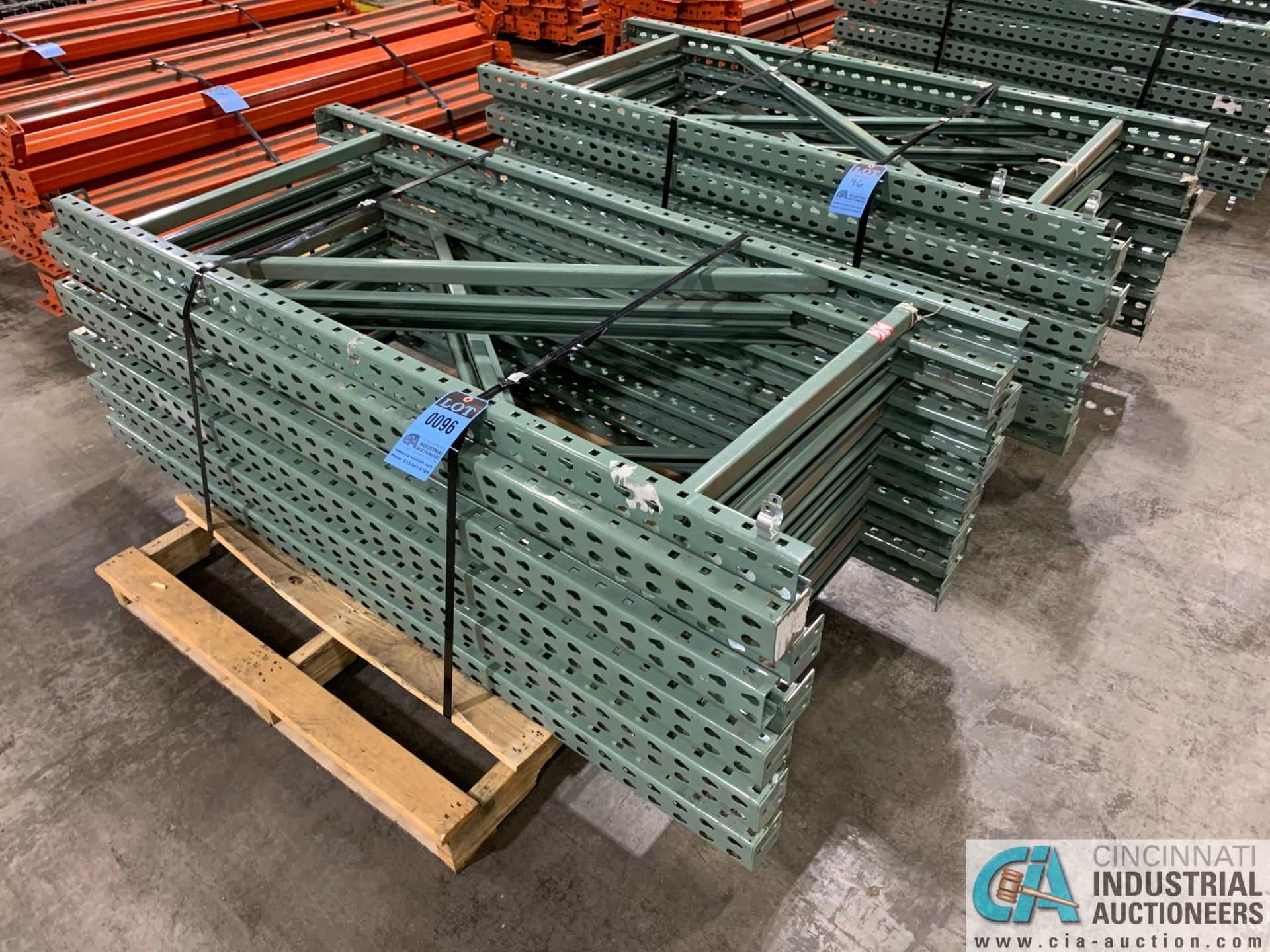 FREE-STANDING SECTIONS 30" X 72" X 72" HIGH ADJUSTABLE BEAM WIRE DECK PALLET RACK CONSISTING OF; - Image 3 of 6