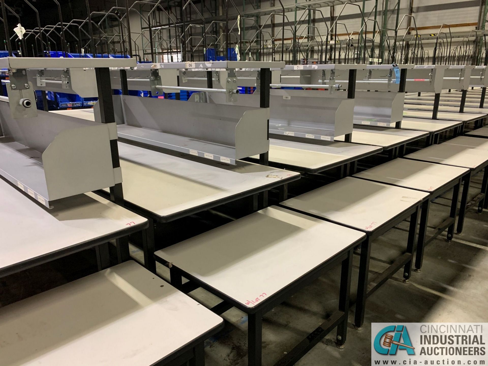 33" X 83" X 29"-36" HEIGHT DEHNCO MODEL D-9000 PACKAGING WORKSTATIONS WITH CARTONING RACK AND - Image 2 of 3