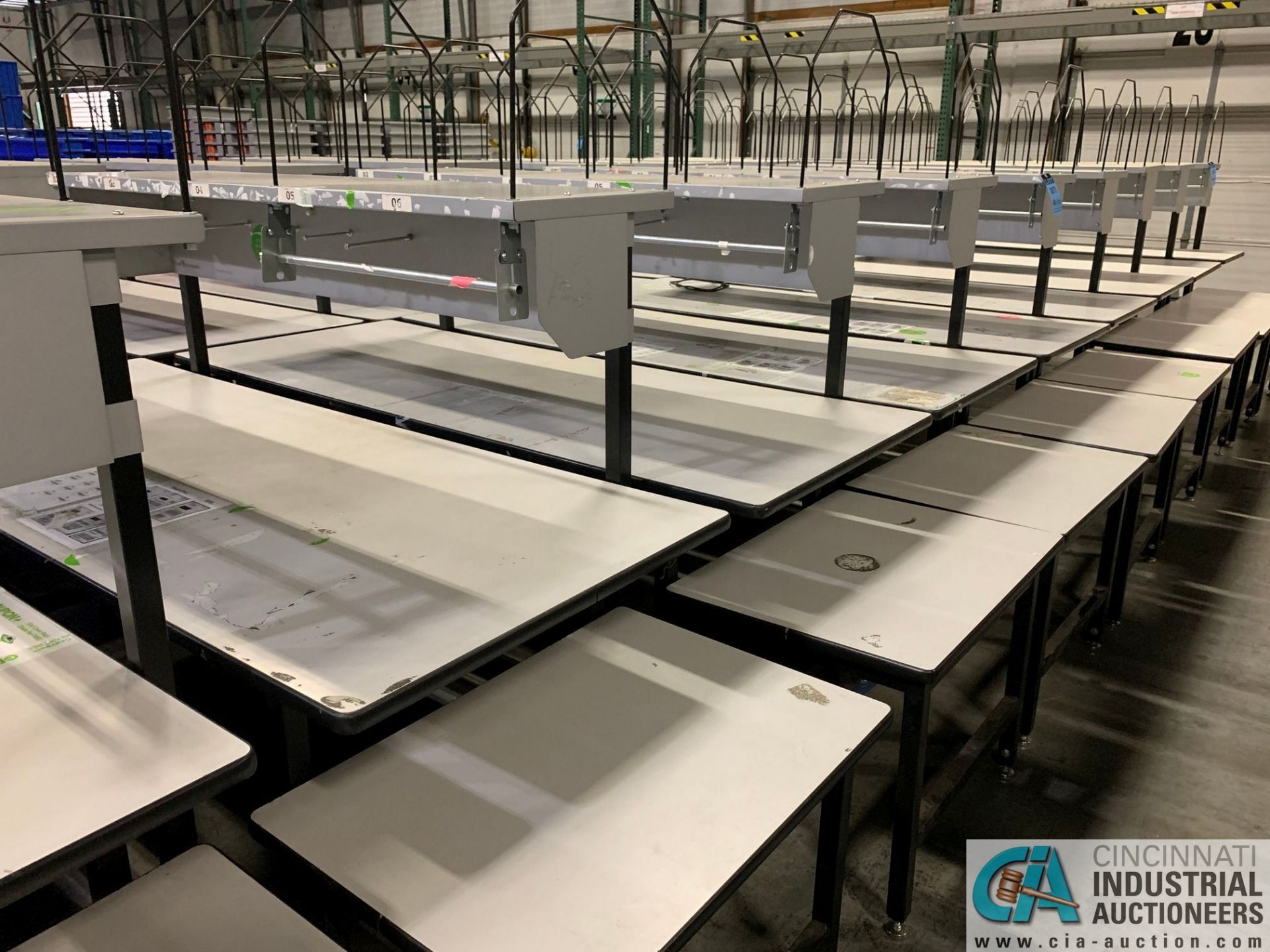 33" X 83" X 29"-36" HEIGHT DEHNCO MODEL D-9000 PACKAGING WORKSTATIONS WITH CARTONING RACK AND - Image 2 of 4