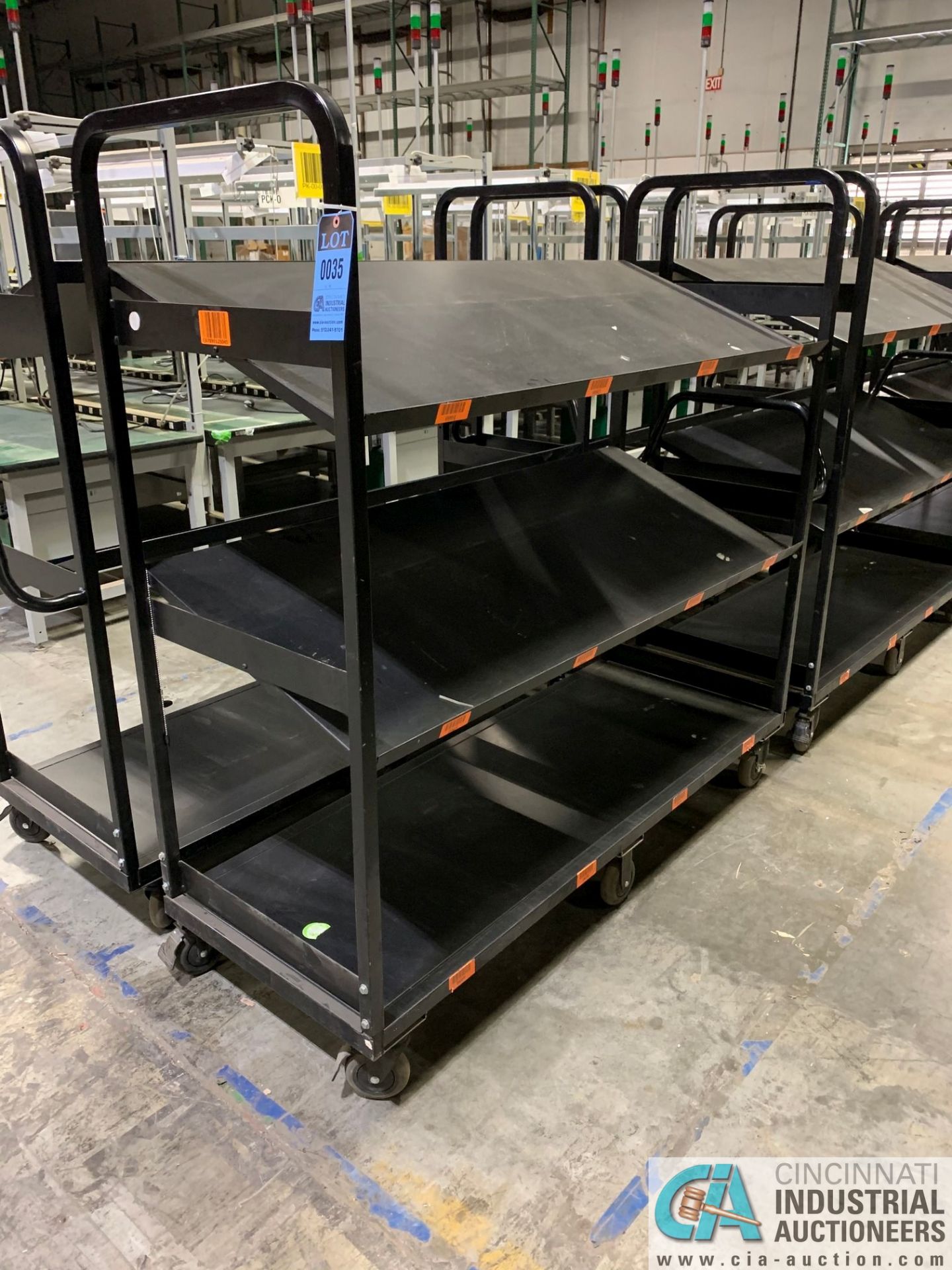 26" X 66" X 68" HIGH PORTABLE SLANT SHELF PICK CARTS - Image 2 of 5