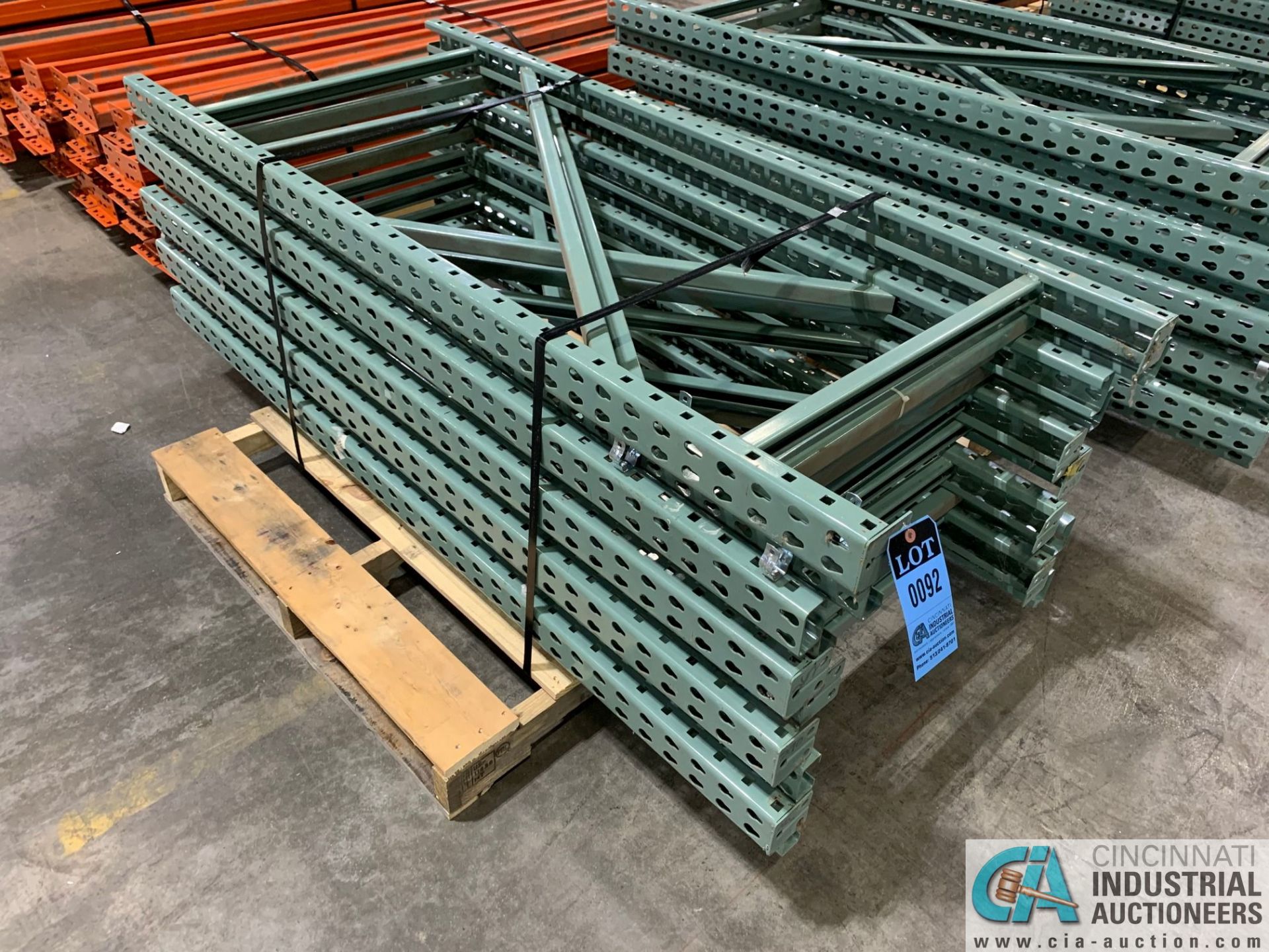 FREE-STANDING SECTIONS 30" X 72" X 72" HIGH ADJUSTABLE BEAM WIRE DECK PALLET RACK CONSISTING OF - Image 3 of 6