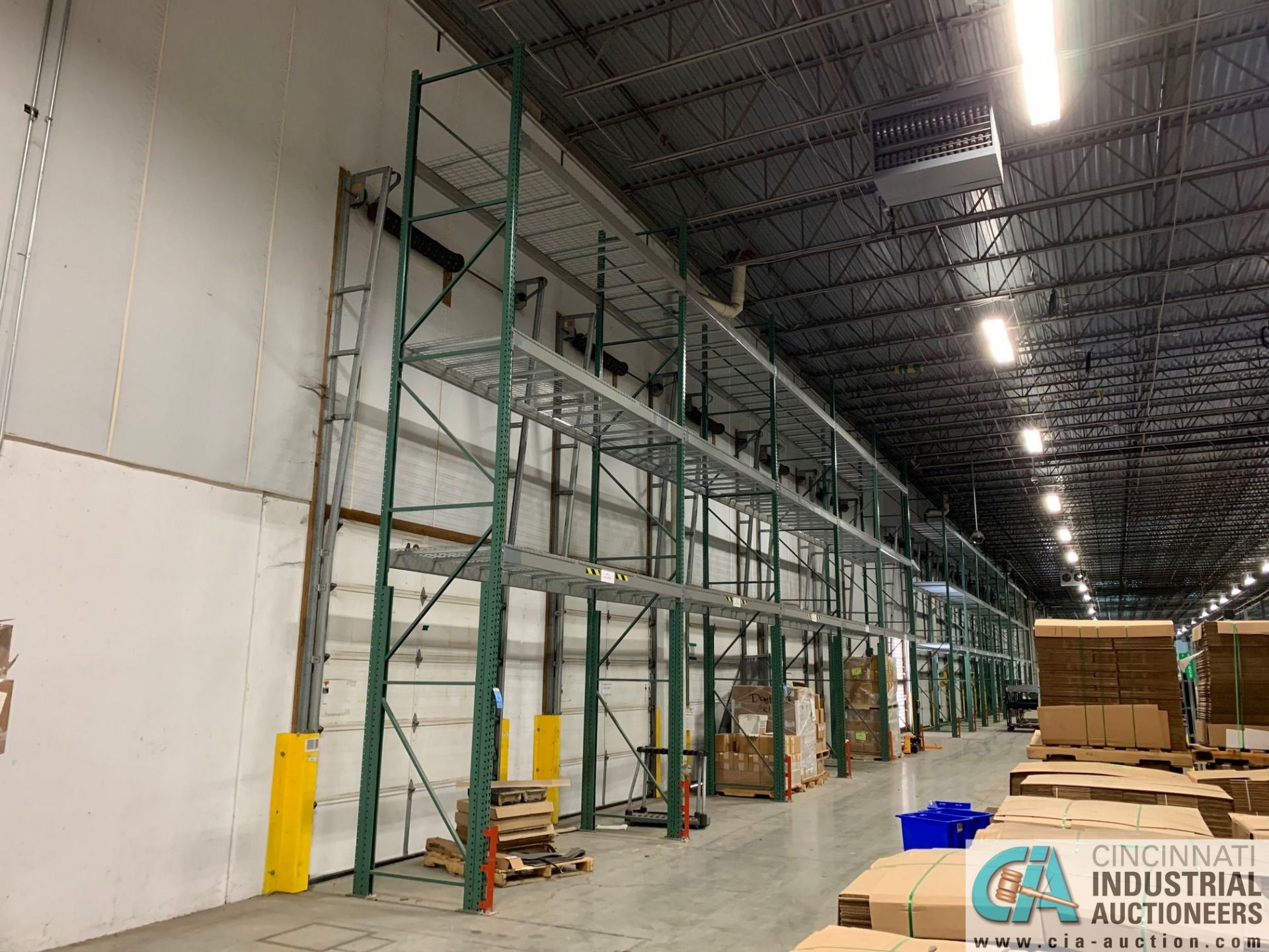 SECTIONS 48" X 24' HIGH TEAR-DROP STYLE ADJUSTABLE BEAM WIRE DECKING PALLET RACK, (6) CROSSMEMBER