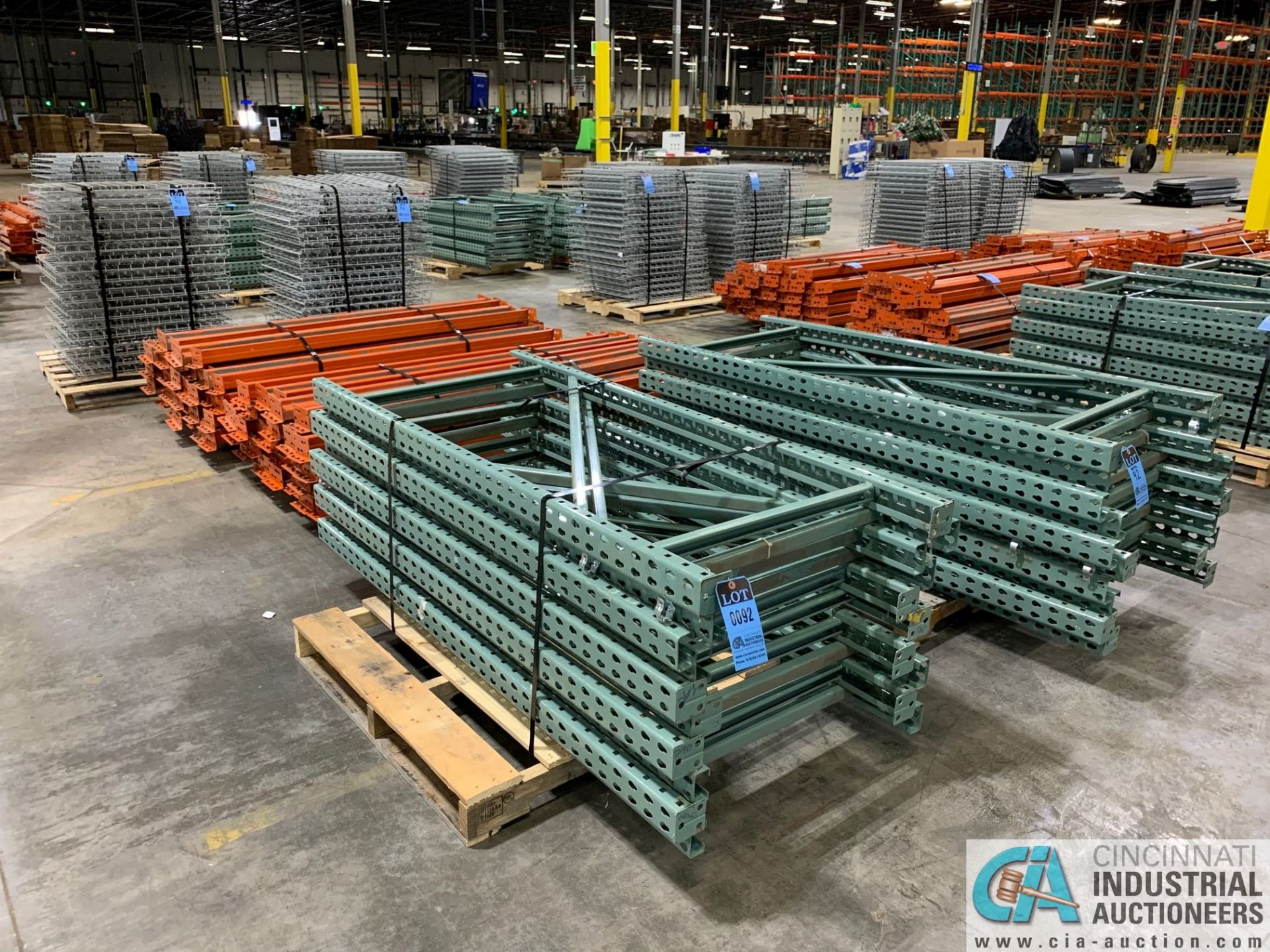 FREE-STANDING SECTIONS 30" X 72" X 72" HIGH ADJUSTABLE BEAM WIRE DECK PALLET RACK CONSISTING OF