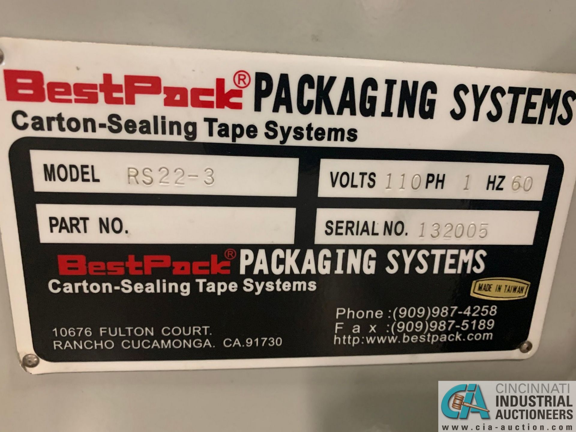 BEST PACK MODEL RS22-3H BOX TAPER; S/N 132005 (APPROX. 2013) - Image 5 of 5