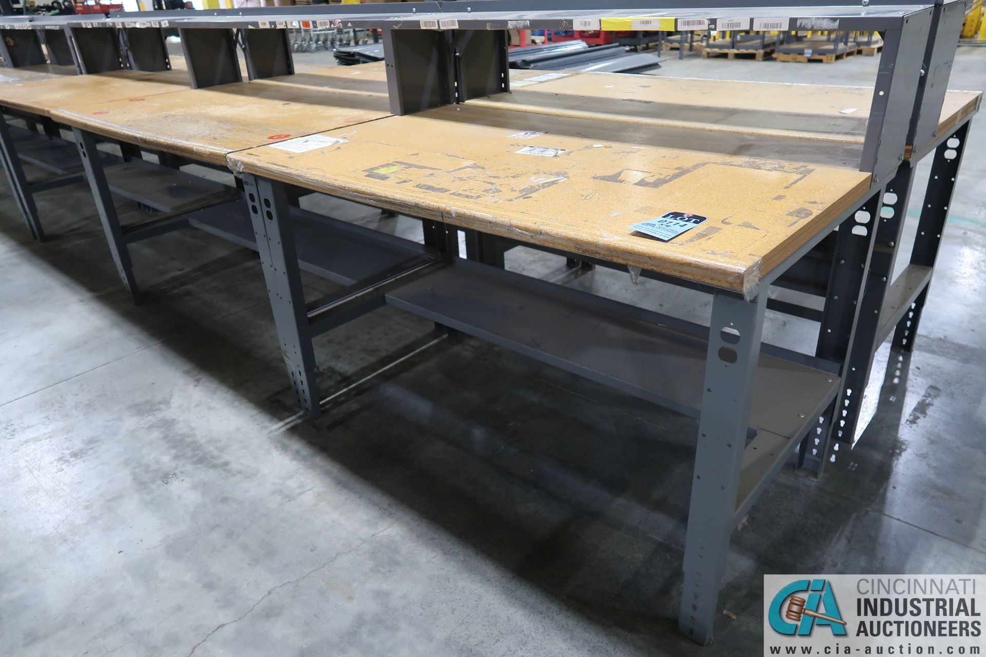 36" X 60" GLOBAL / ULINE STEEL FRAME ADJUSTABLE HEIGHT WOOD TOP WORKSTATIONS - Image 2 of 2