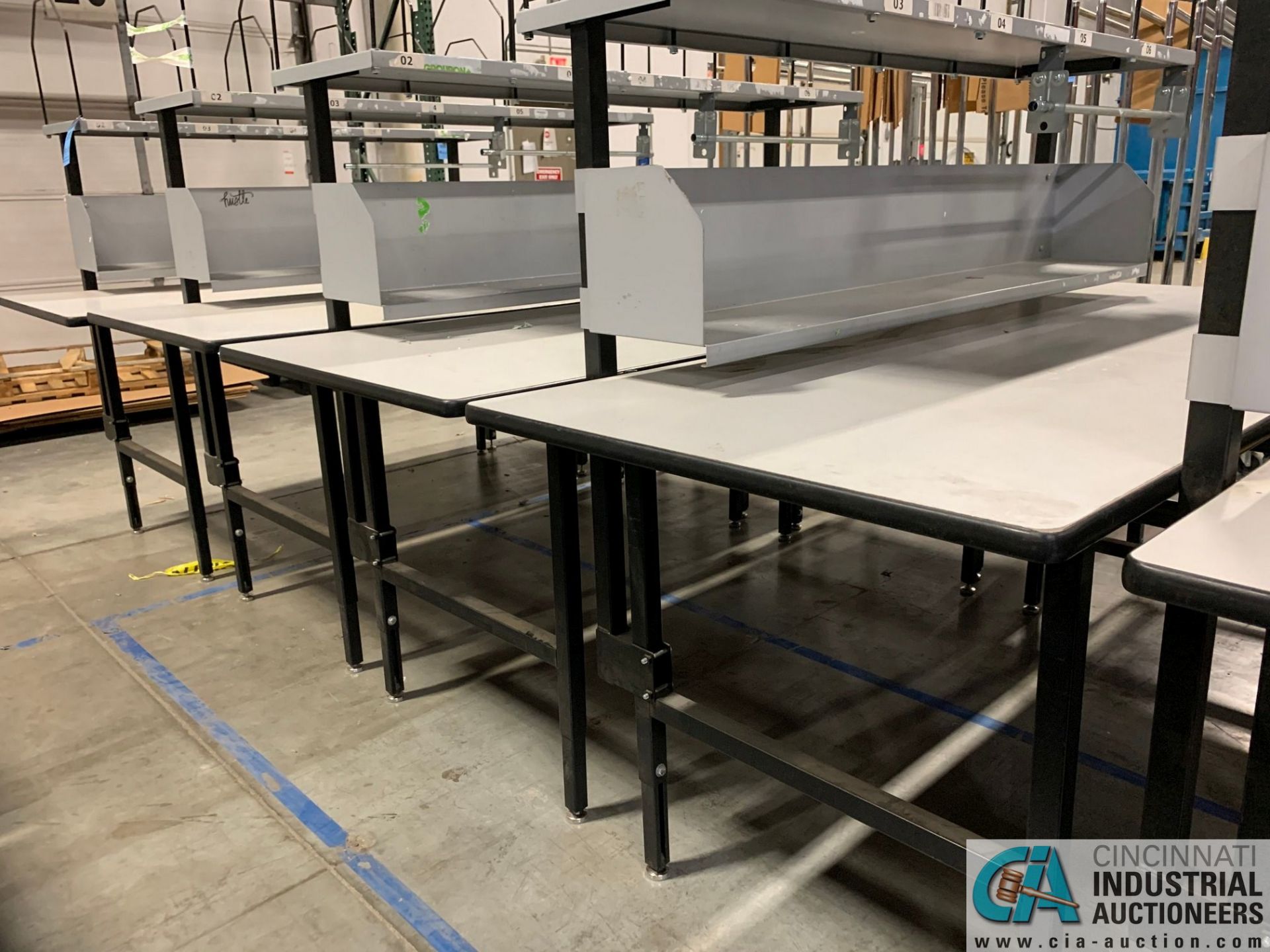 33" X 83" X 29"-36" HEIGHT DEHNCO MODEL D-9000 PACKAGING WORKSTATIONS WITH CARTONING RACK AND - Image 3 of 4