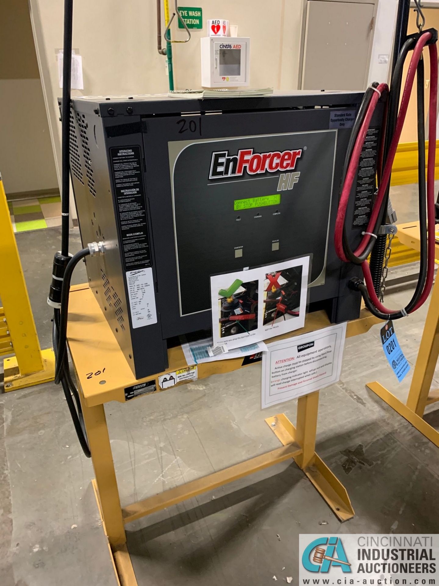 ENERSYS MODEL EH3-18-1200 ENFORCER HF BATTERY CHARGER WITH STAND **LOCATED IN MAIN CHARGE AREA** - Image 3 of 5