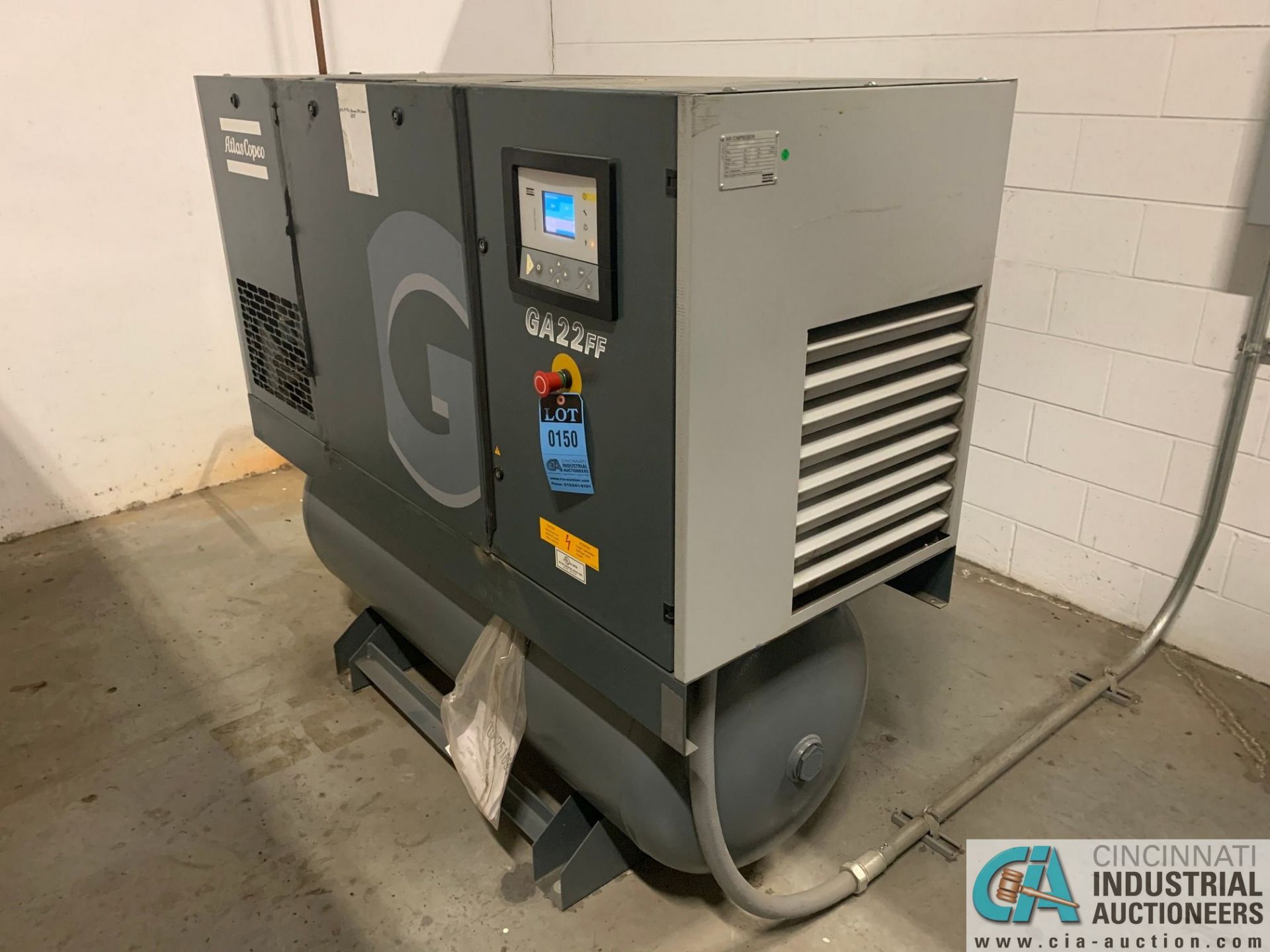 30 HP ATLAS COPCO MODEL GA22FF-A-125FM AIR COMPRESSOR WITH BUILT IN DRYER; S/N WUX585363, 18,574 RUN - Image 3 of 10