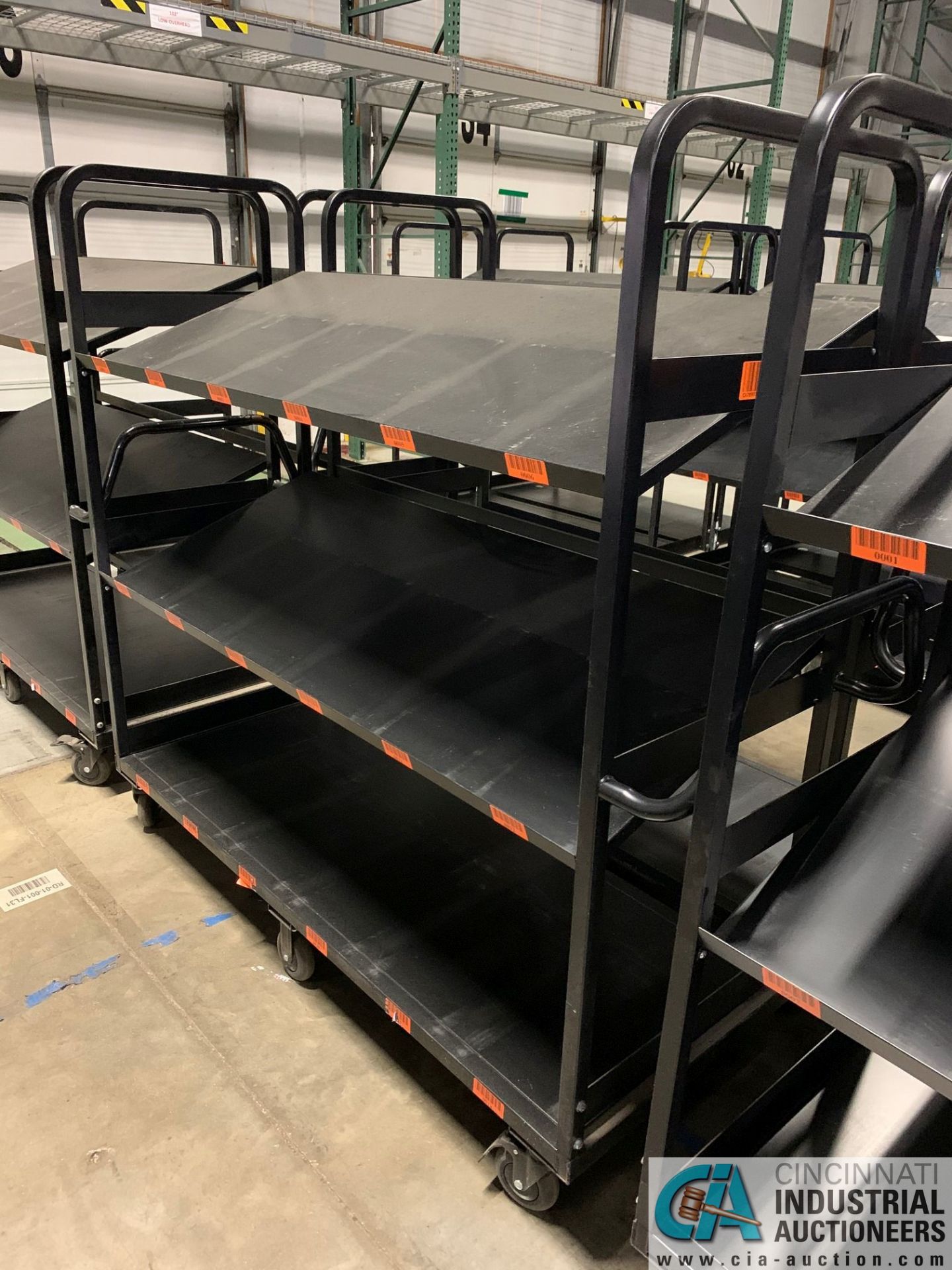 26" X 66" X 68" HIGH PORTABLE SLANT SHELF PICK CARTS - Image 3 of 4