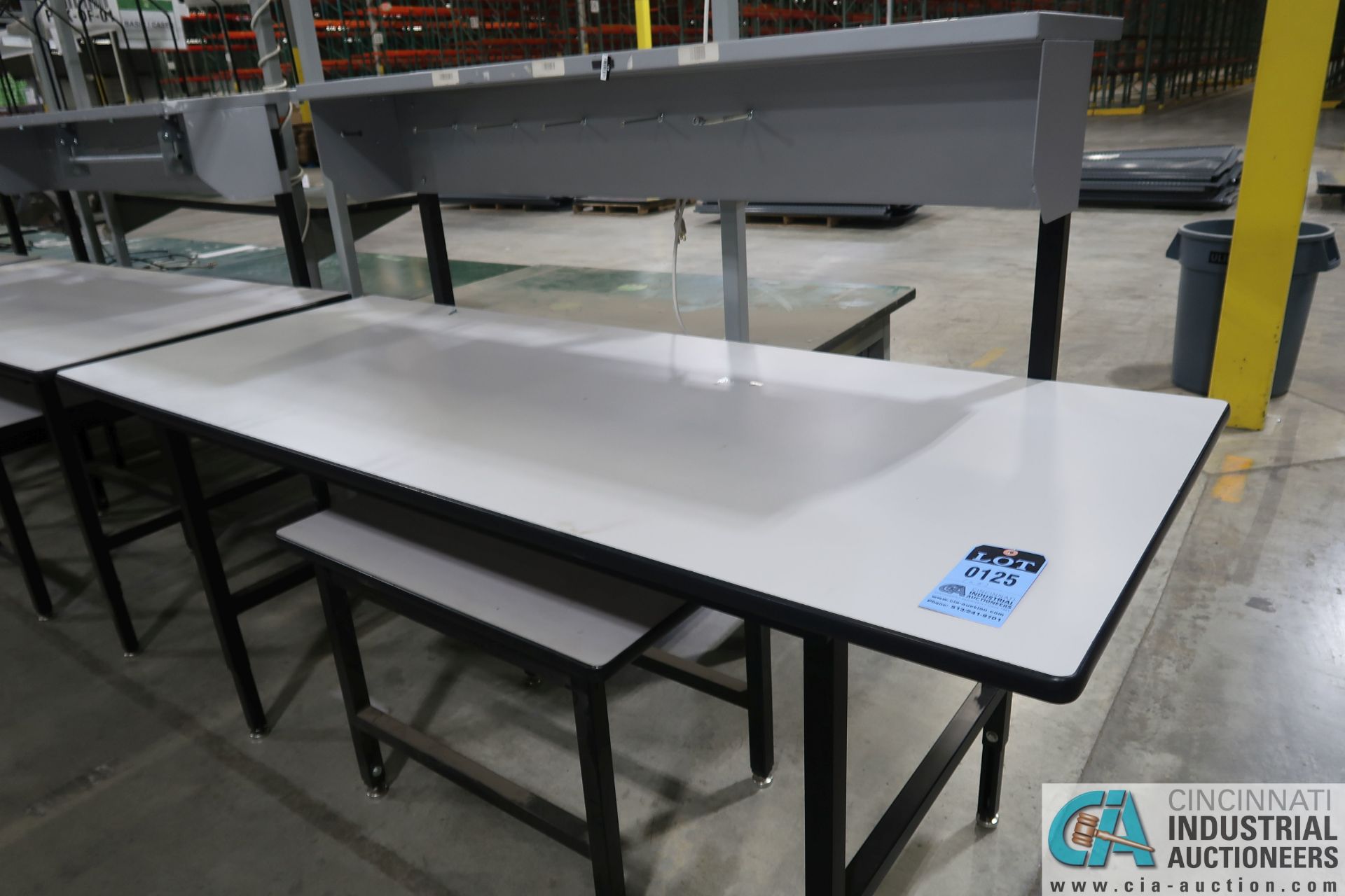 33" X 83" X 29" - 36" HEIGHT PEHNCO MODEL D-9000 PACKAGING WORKSTATION AND SCALE TABLE