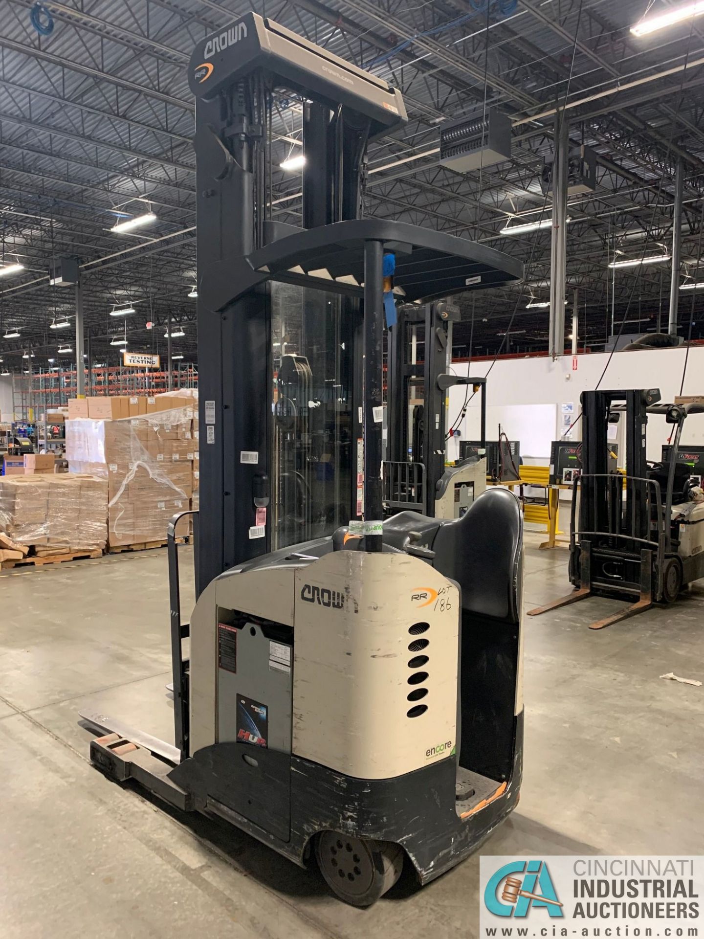 4,500 LB. CROWN MODEL RR5825-45 STAND UP ELECTRIC REACH TRUCK; S/N 1A308781, APPROX. 2,229 HOURS - Image 4 of 11