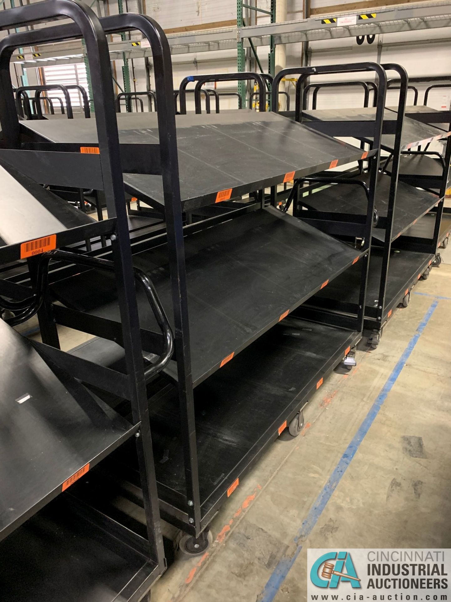 26" X 66" X 68" HIGH PORTABLE SLANT SHELF PICK CARTS - Image 2 of 4