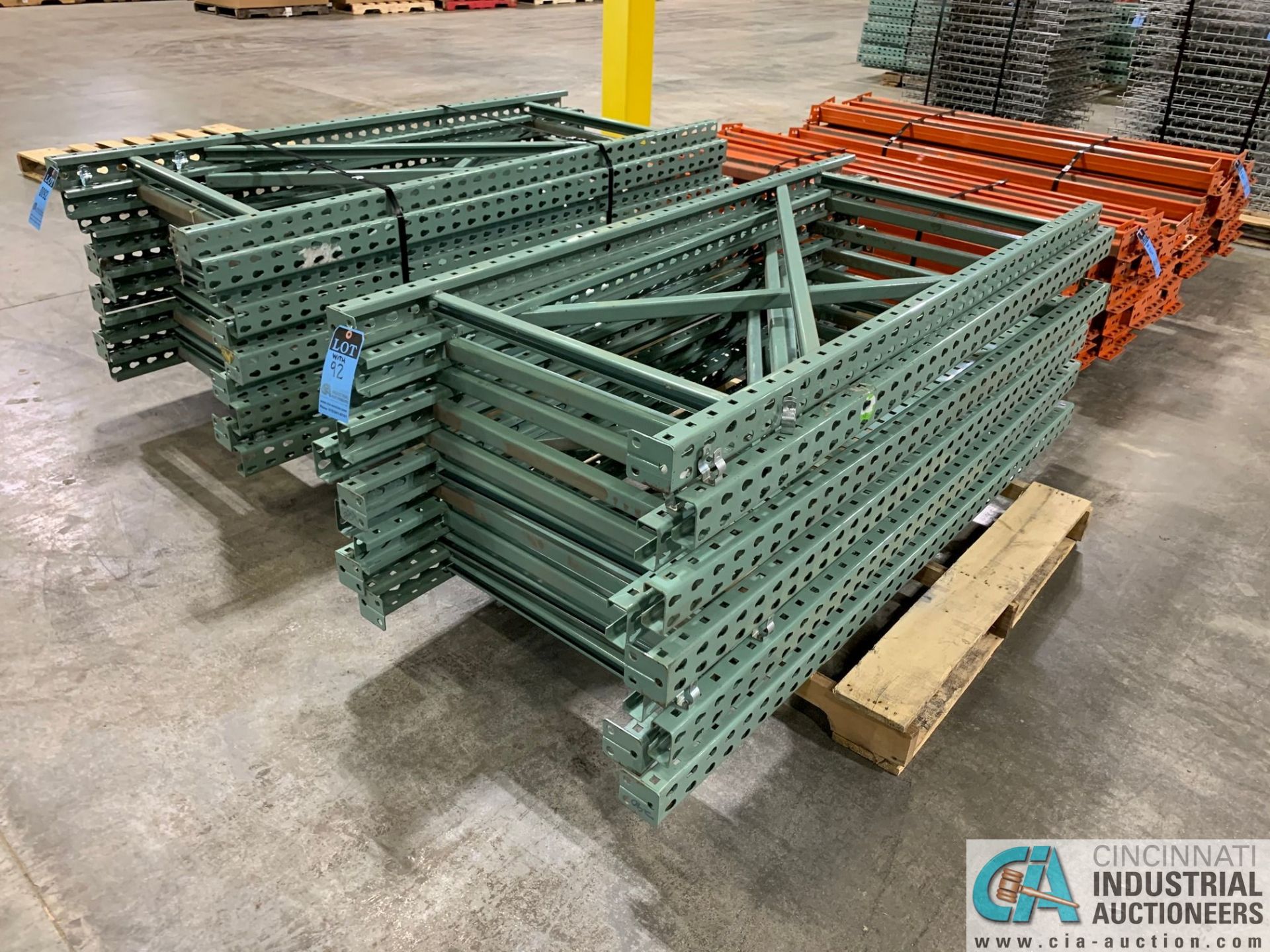 FREE-STANDING SECTIONS 30" X 72" X 72" HIGH ADJUSTABLE BEAM WIRE DECK PALLET RACK CONSISTING OF - Image 4 of 6