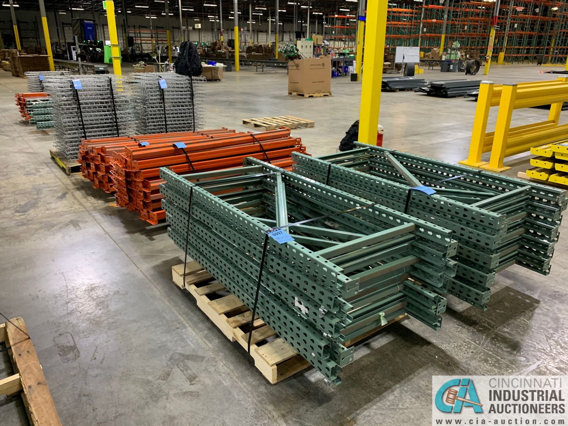 FREE-STANDING SECTIONS 30" X 72" X 72" HIGH ADJUSTABLE BEAM WIRE DECK PALLET RACK CONSISTING OF;