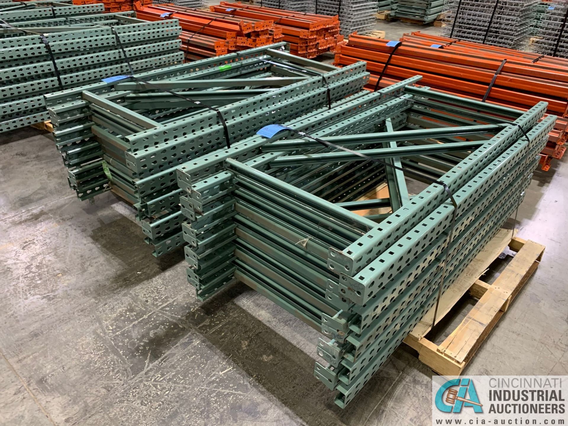 FREE-STANDING SECTIONS 30" X 72" X 72" HIGH ADJUSTABLE BEAM WIRE DECK PALLET RACK CONSISTING OF; - Image 3 of 6