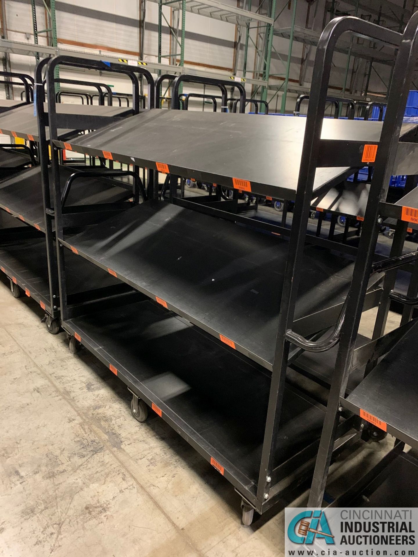 26" X 66" X 68" HIGH PORTABLE SLANT SHELF PICK CARTS - Image 4 of 4