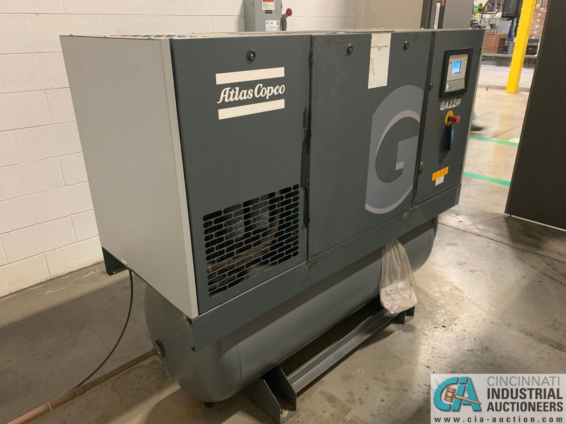 30 HP ATLAS COPCO MODEL GA22FF-A-125FM AIR COMPRESSOR WITH BUILT IN DRYER; S/N WUX585363, 18,574 RUN - Image 4 of 10