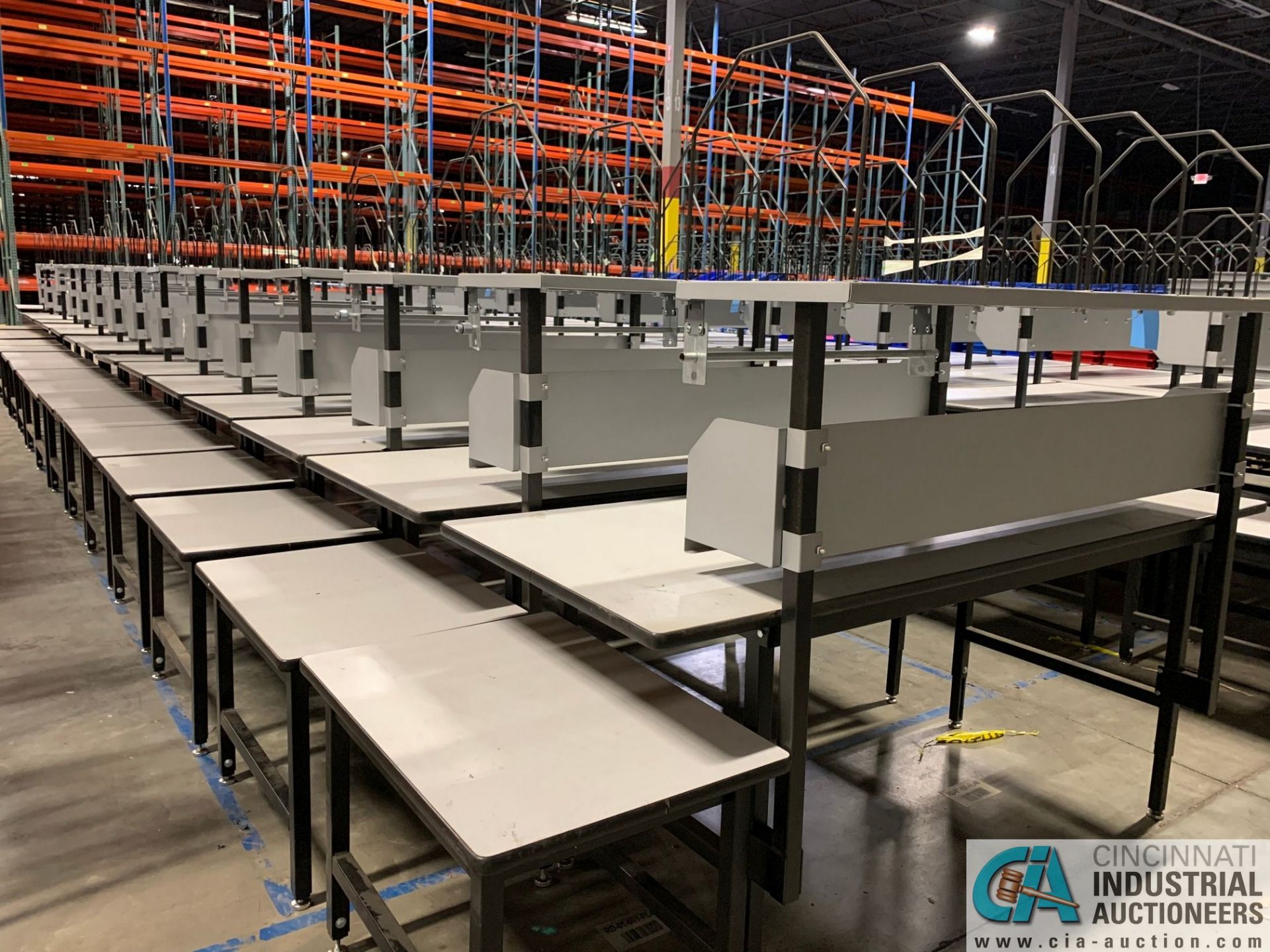 33" X 83" X 29"-36" HEIGHT DEHNCO MODEL D-9000 PACKAGING WORKSTATIONS WITH CARTONING RACK AND - Image 4 of 4