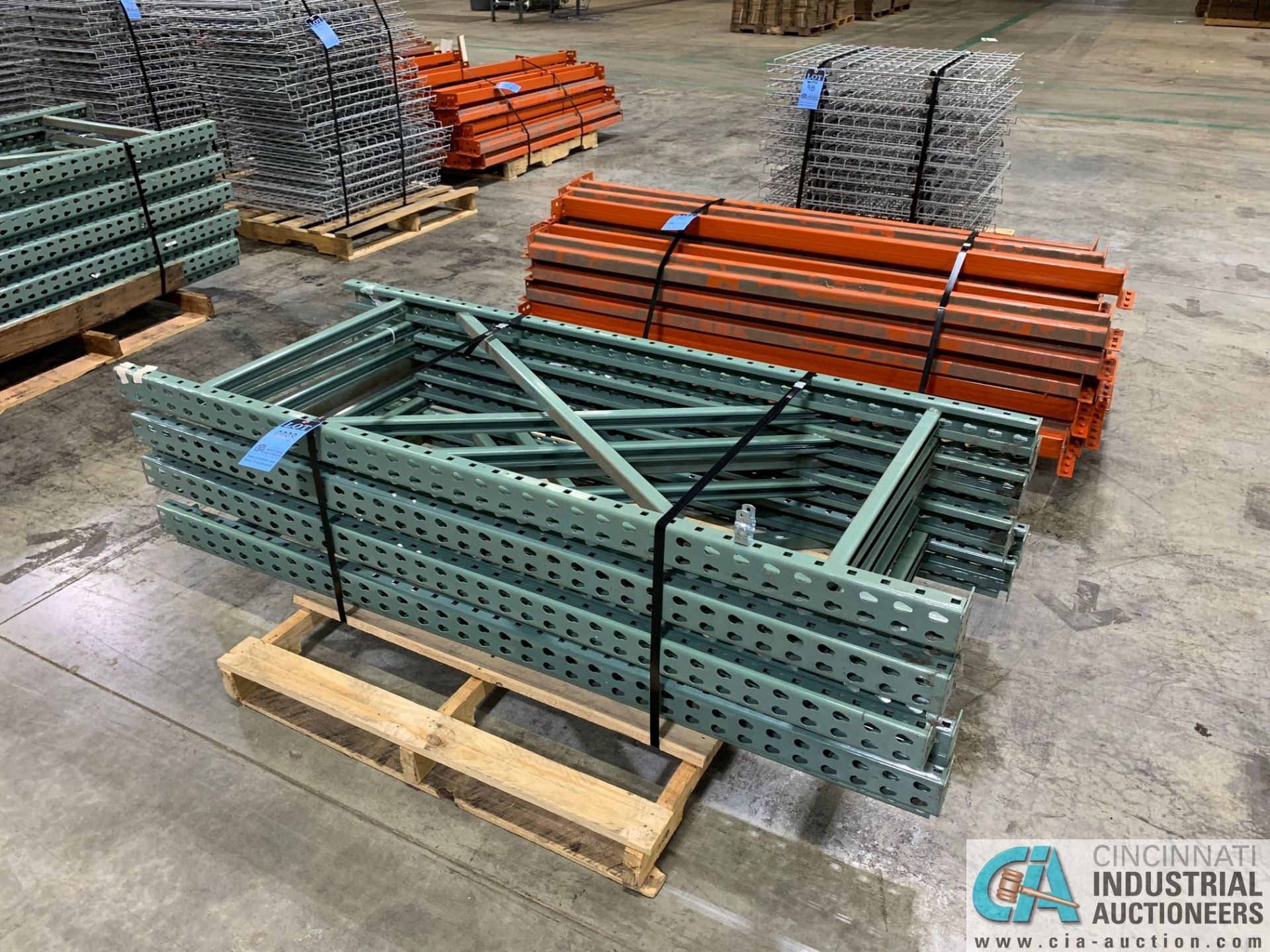 SECTIONS 30" X 72" X 72" HIGH FREE-STANDING ADJUSTABLE BEAM WIRE DECKING PALLET RACK CONSISTING OF;