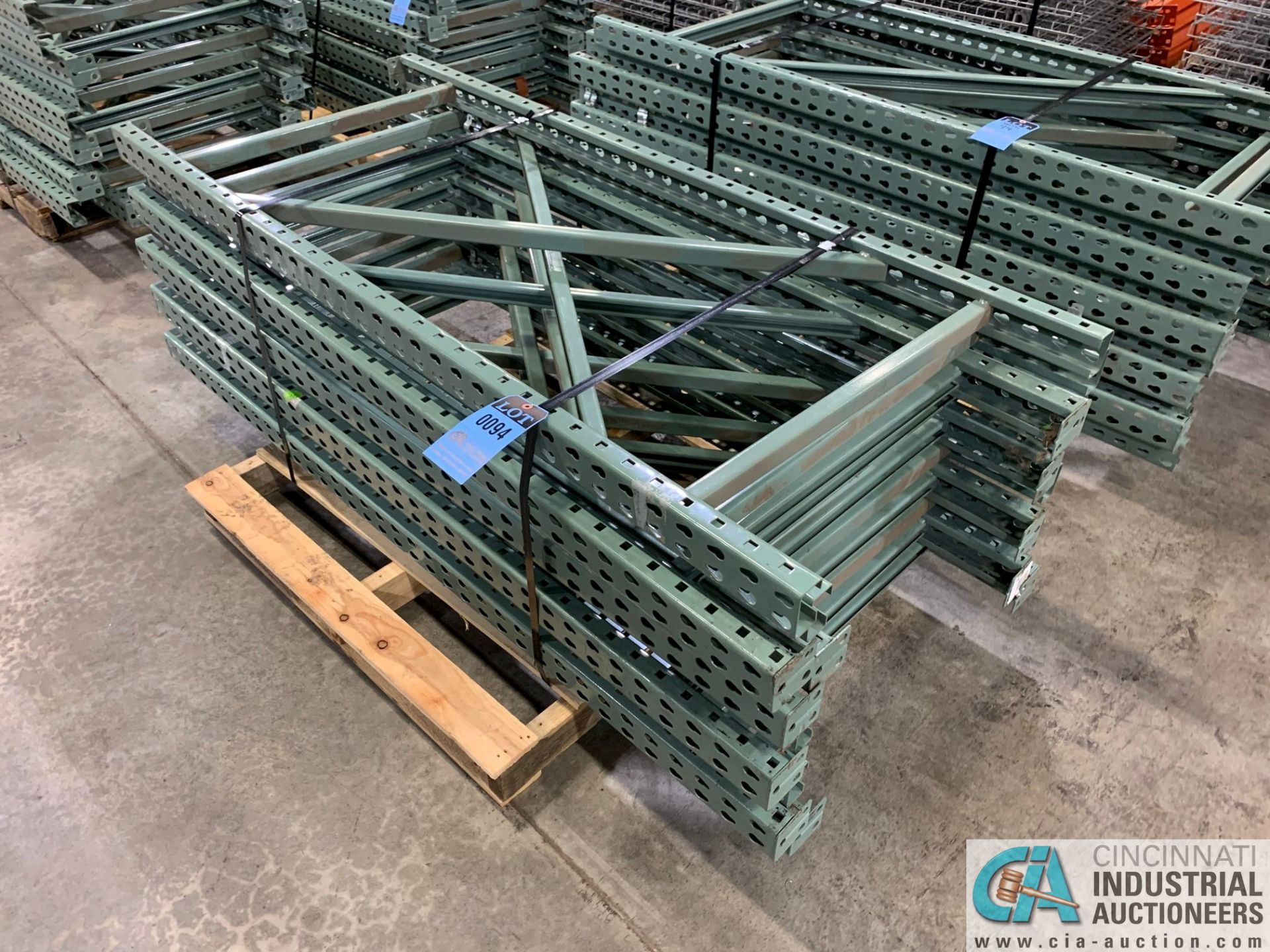 FREE-STANDING SECTIONS 30" X 72" X 72" HIGH ADJUSTABLE BEAM WIRE DECK PALLET RACK CONSISTING OF; - Image 3 of 6