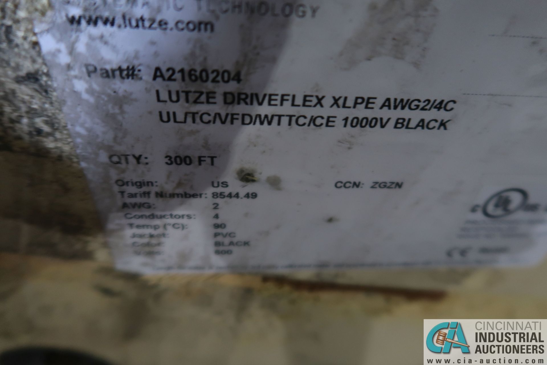 SPOOL 300' LUTZE DRIVEFLEX XLPE AWQ 2/4C 600 VOLT HEAVY DUTY WIRE (NEW 5-3-2018) - Image 3 of 4