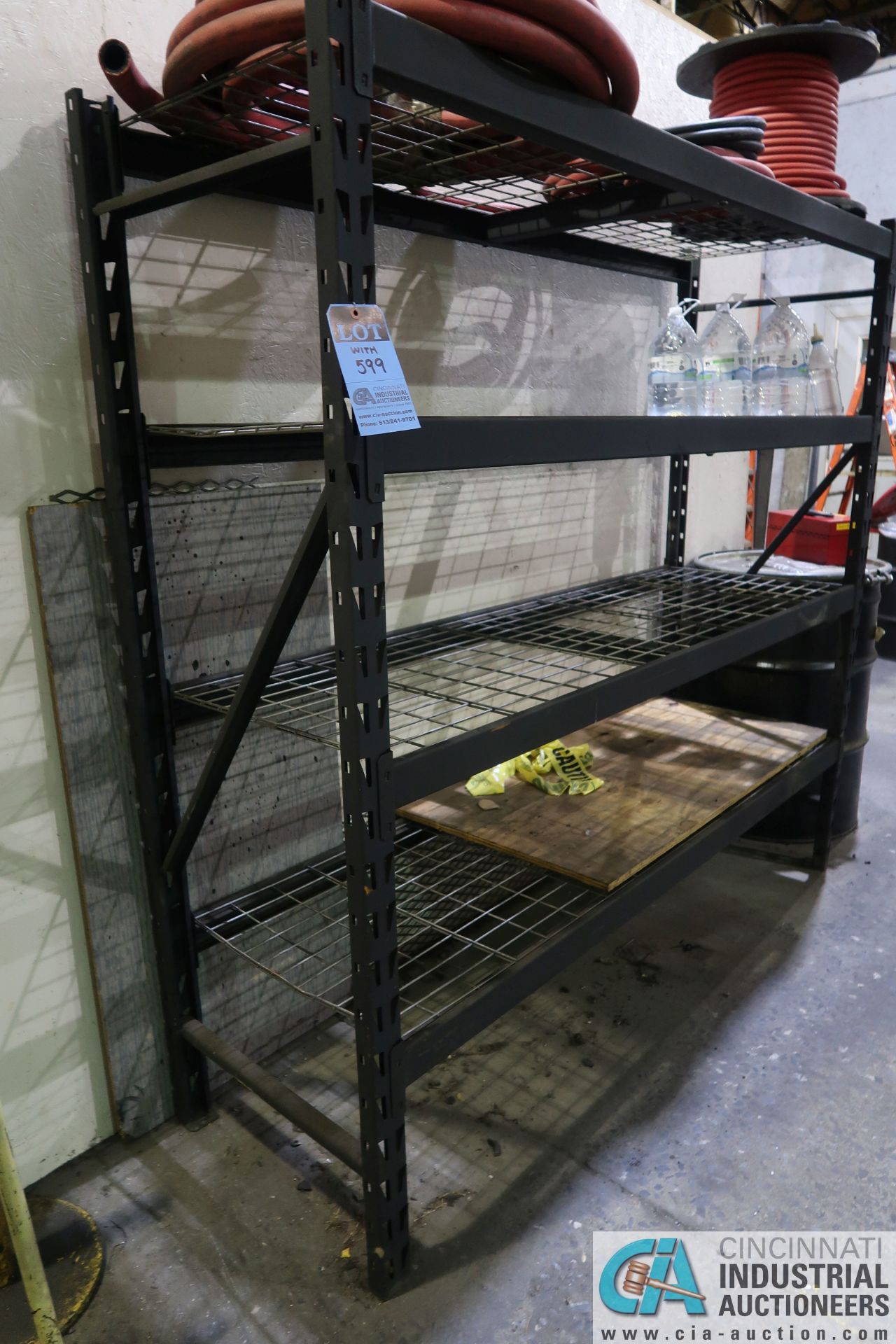 (LOT) (3) SECTIONS 24" X 72" X 72" HIGH LIGHT DUTY ADJUSTABLE BEAM WIRE DECKING PALLET RACK W/ (3) - Image 2 of 3