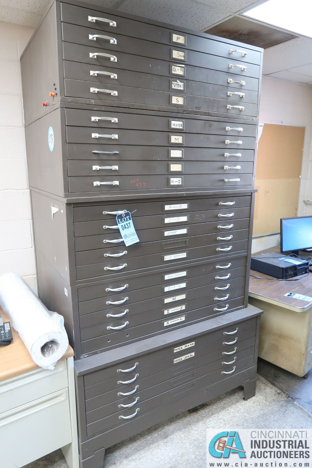 FIVE-DRAWER BLUE PRINT CABINETS