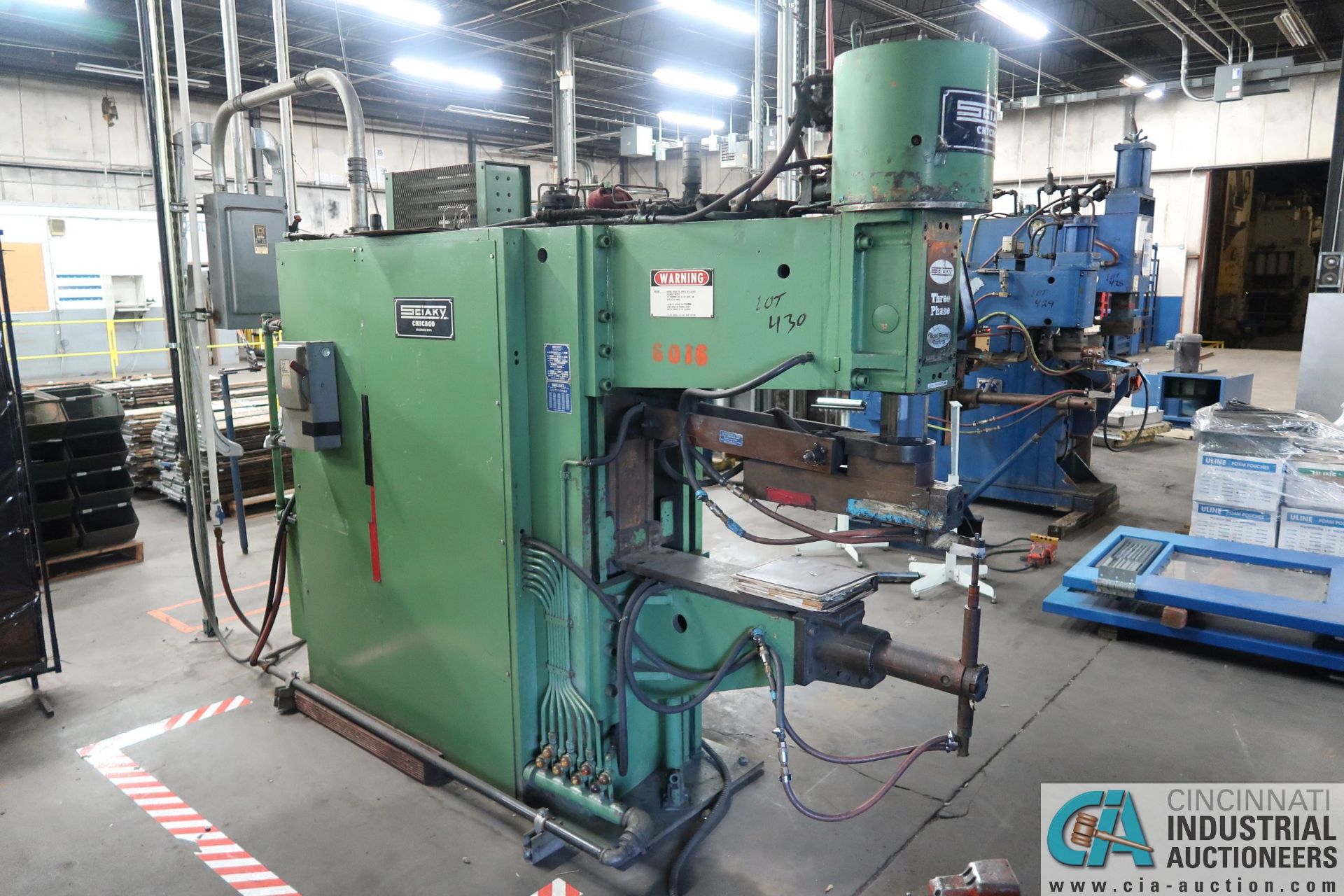 150 KVA SCIAKY MODEL PMC-35TM2-50-36 SPOT WELDER; S/N 11019, 42" THROAT, SOLID STATE CONTROLS, - Image 2 of 9