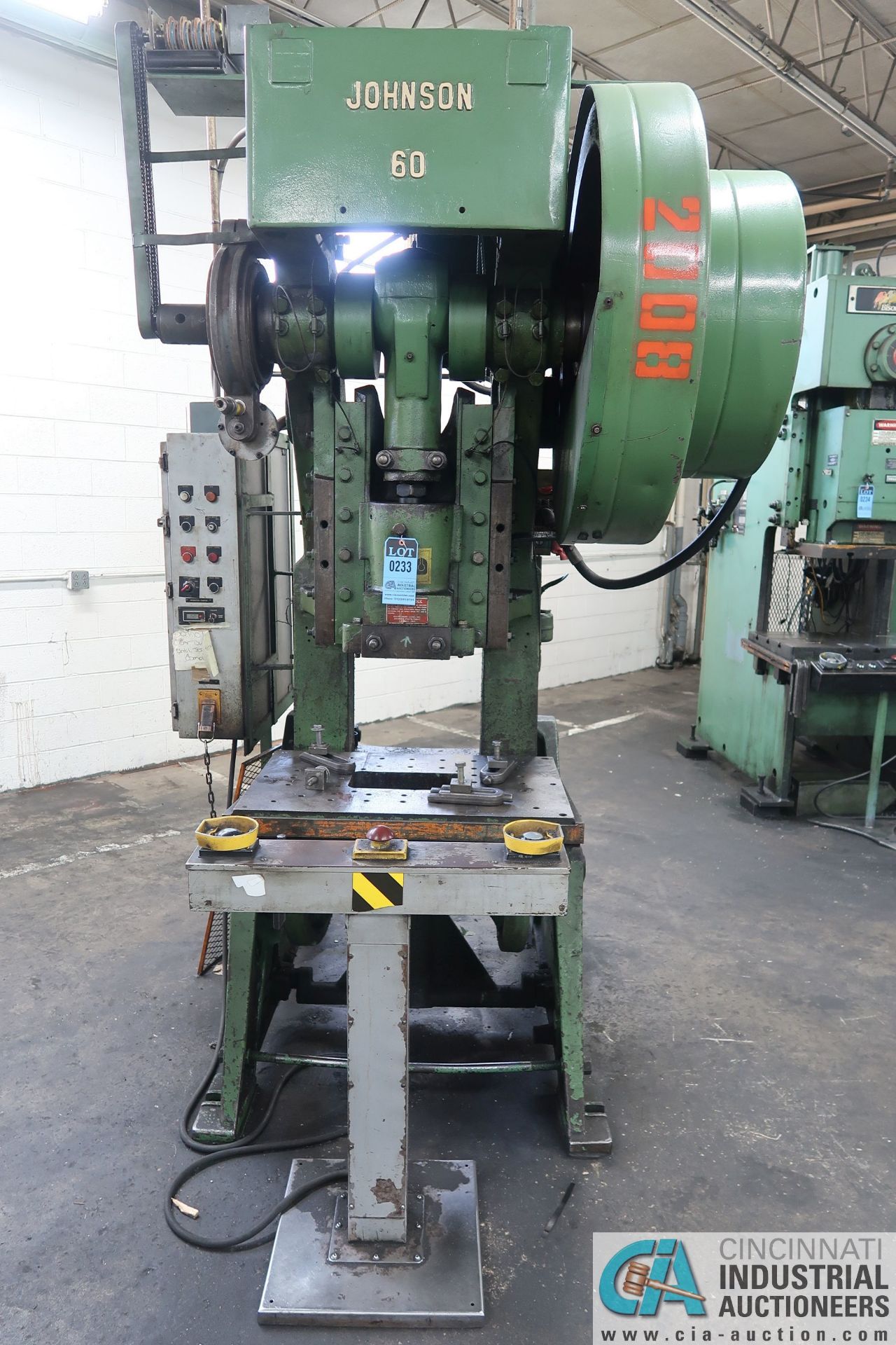 60 TON JOHNSON - SOUTHBEND OBI PRESS; S/N 33100, 4" STROKE