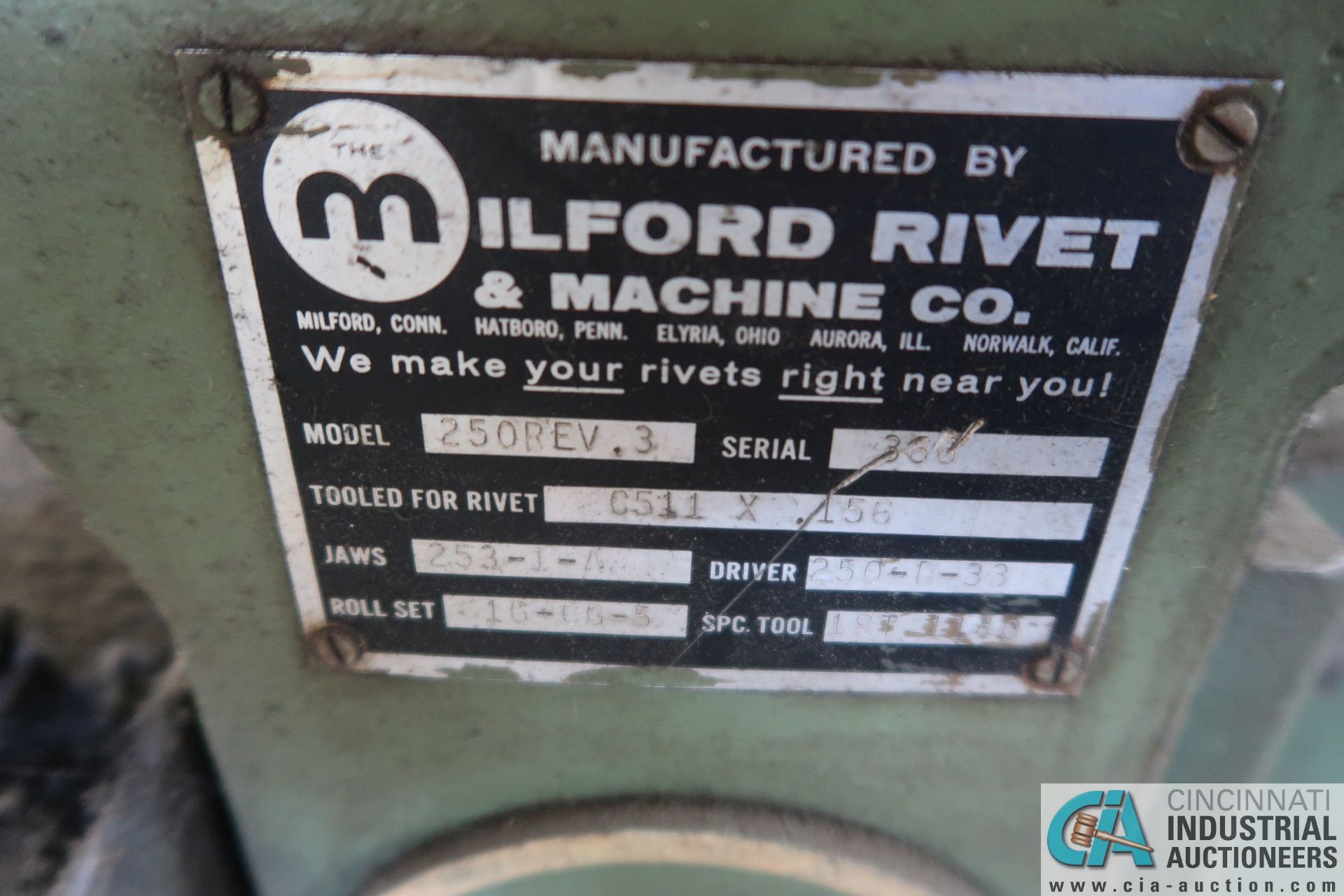 MILFORD MODEL 250REV.3 RIVET MACHINE - Image 2 of 7