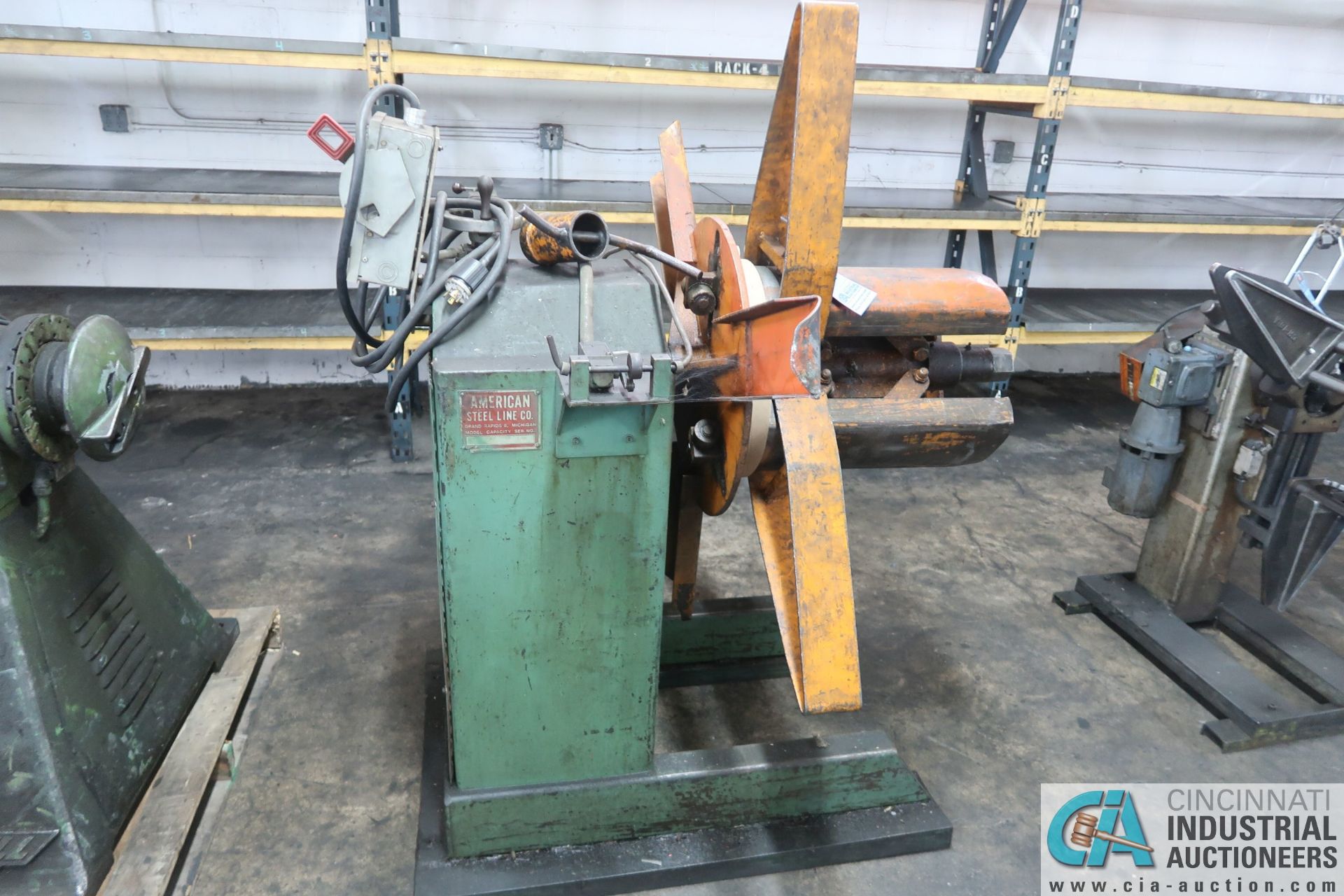 2,500 LB AMERICAN STEEL LINE MODEL 60 MOTORIZED UNCOILER; S/N 7740