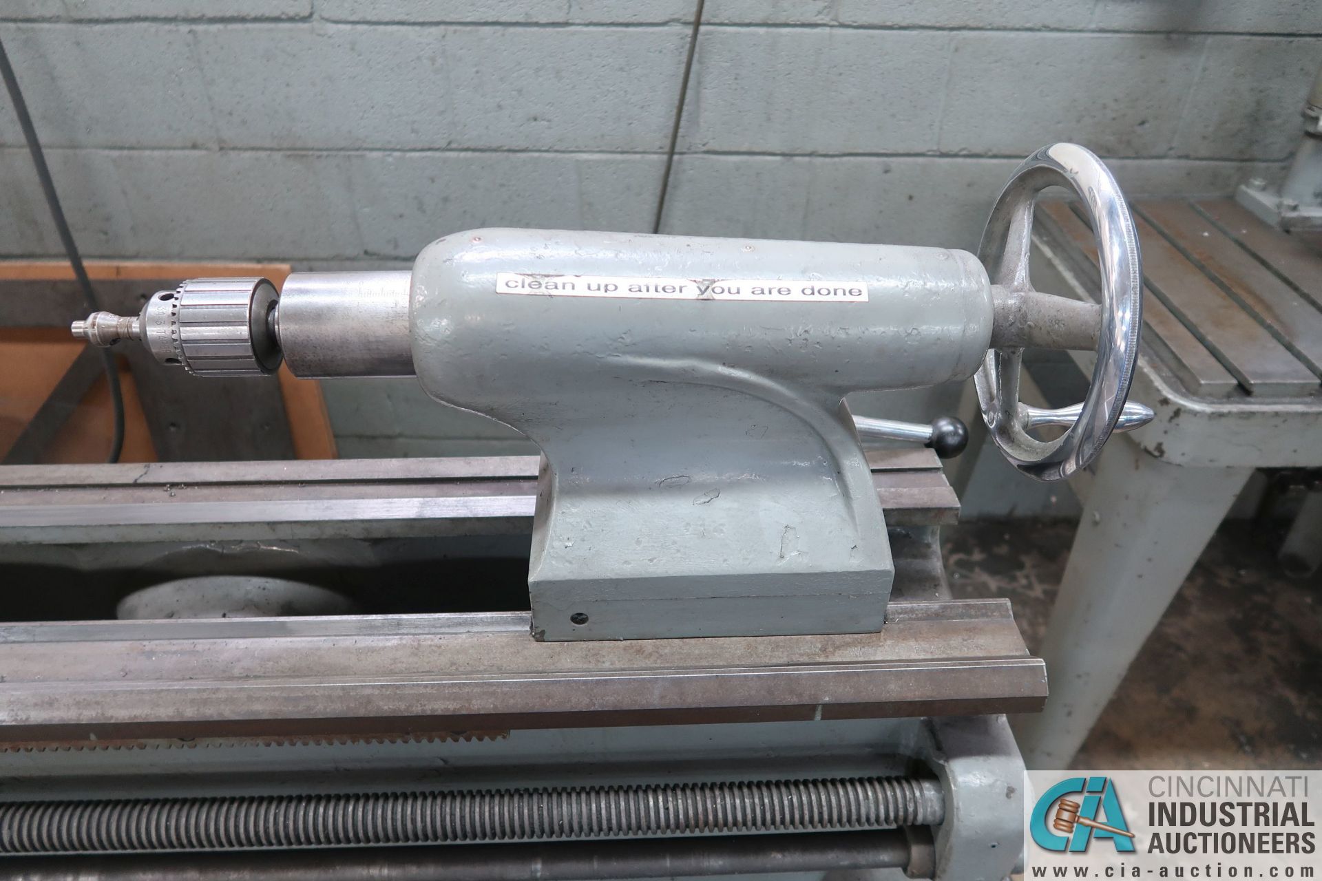 16" X 40" CLAUSING LATHE; S/N F4-60630, 37 - 1500 RPM, 9" 3-JAW CHUCK, TAILSTOCK, 1-1/4" SPINDLE - Image 7 of 10