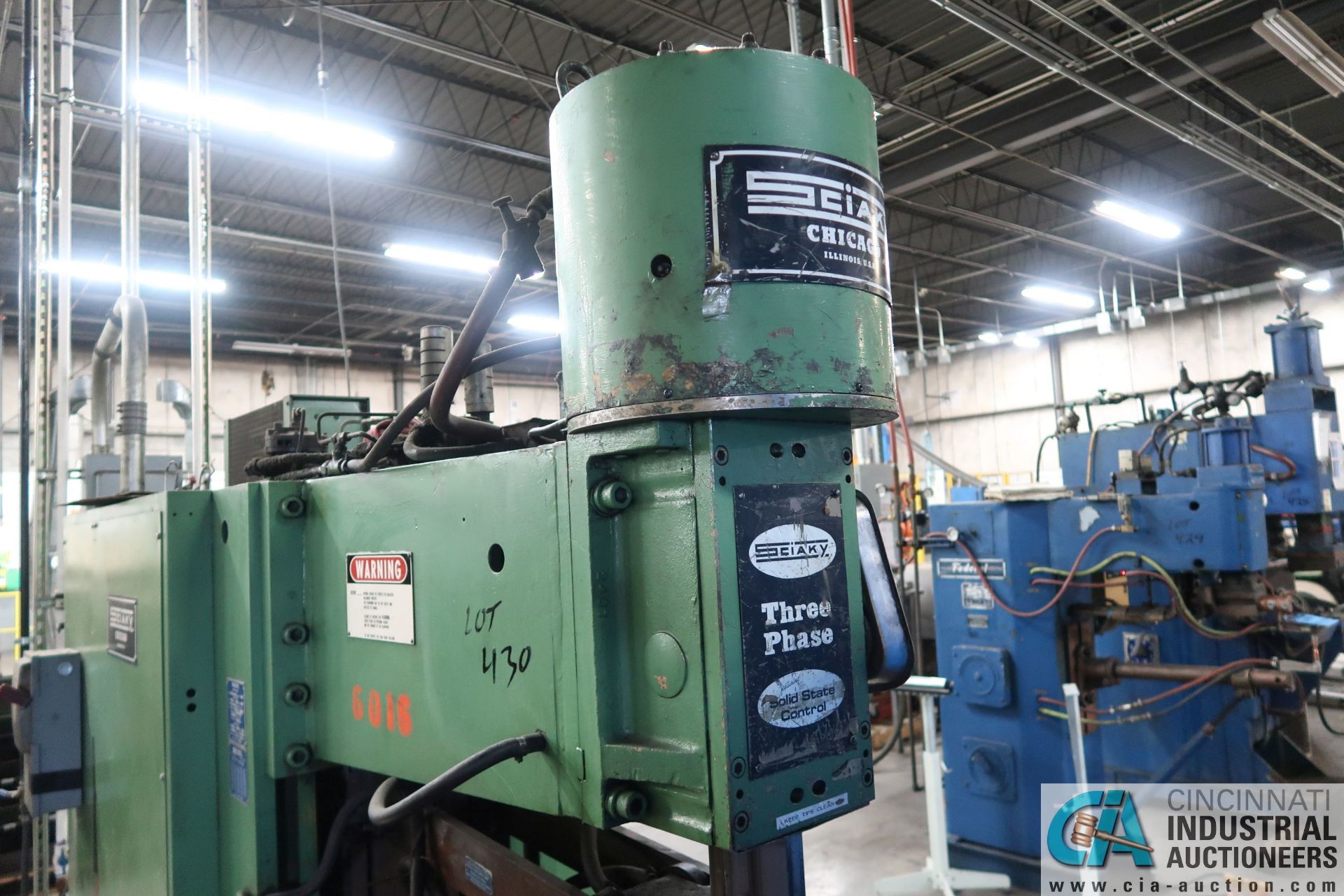 150 KVA SCIAKY MODEL PMC-35TM2-50-36 SPOT WELDER; S/N 11019, 42" THROAT, SOLID STATE CONTROLS, - Image 4 of 9