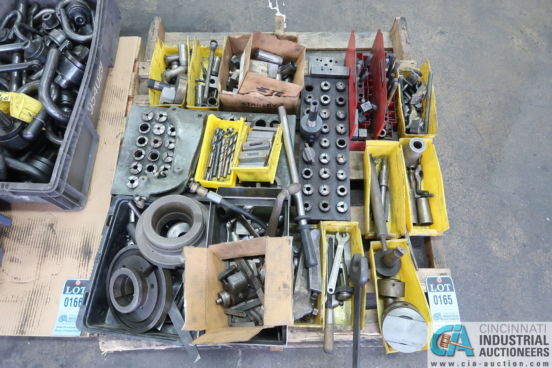 (LOT) SKID OF MACHINE ACCESSORIES; R8 COLLETS, 5C COLLETS, HOLD DOWN SETS, H.S. DRILLS, FACE PLATES - Image 2 of 2