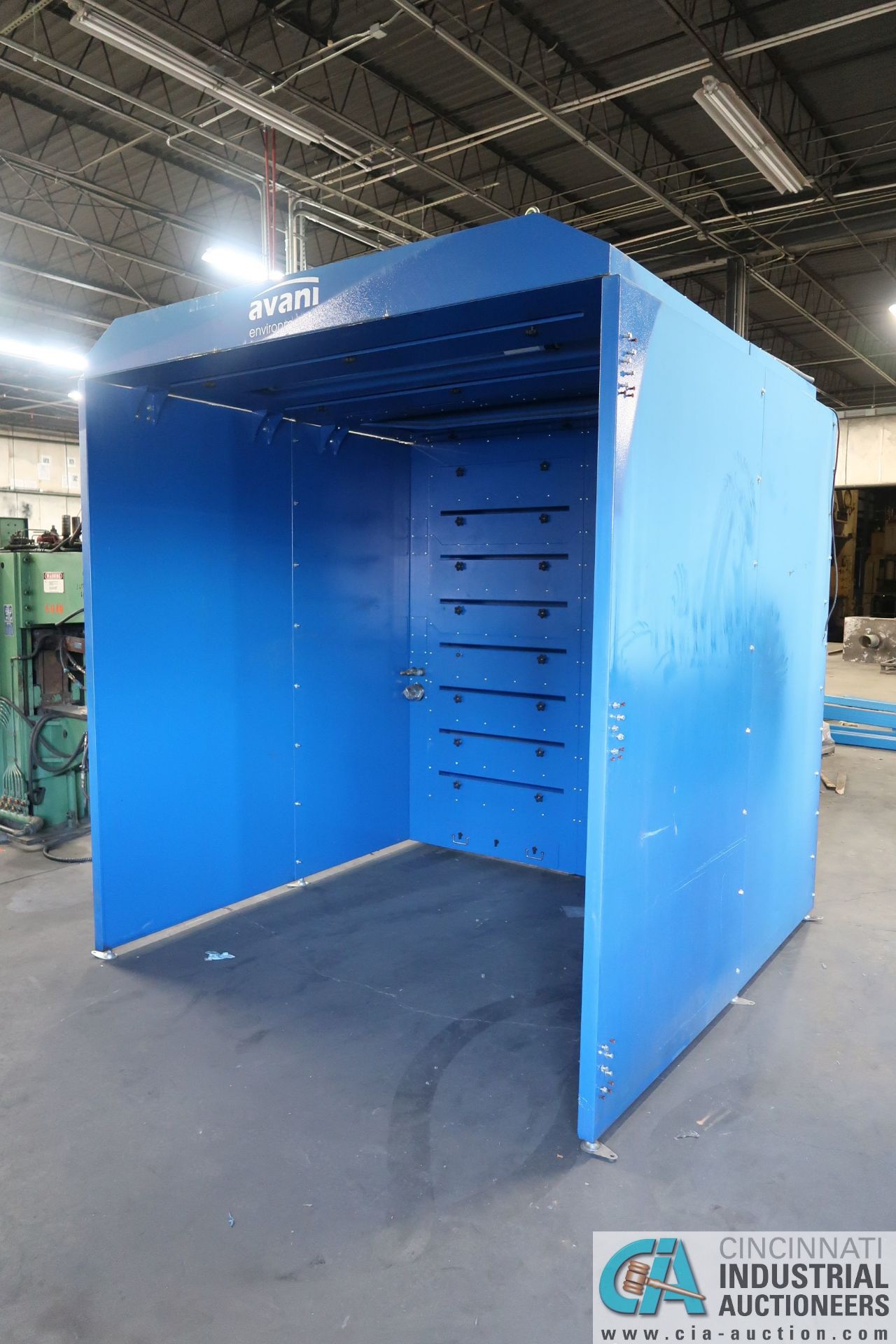 AVANI ENVIRONMENTAL MODEL GR-6088 GRINDING BOOTH; S/N 161807, 91" LR X 87" FB X 98" HIGH, W/