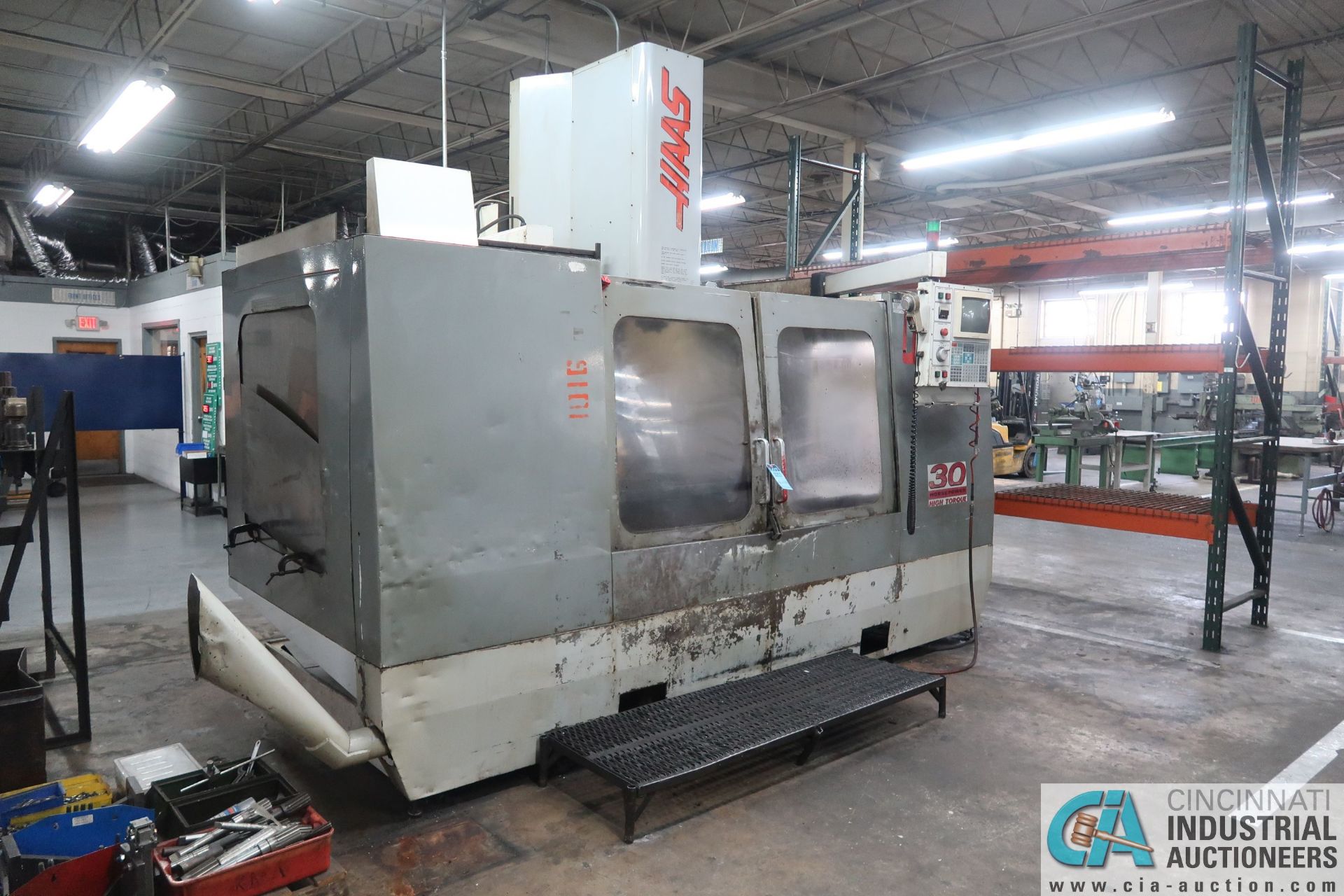 HAAS MODEL VF6 CNC VERTICAL MACHINING CENTER; S/N 12587, 50 TAPER, 24" X 68" TABLE, 20-POSITION ATC,