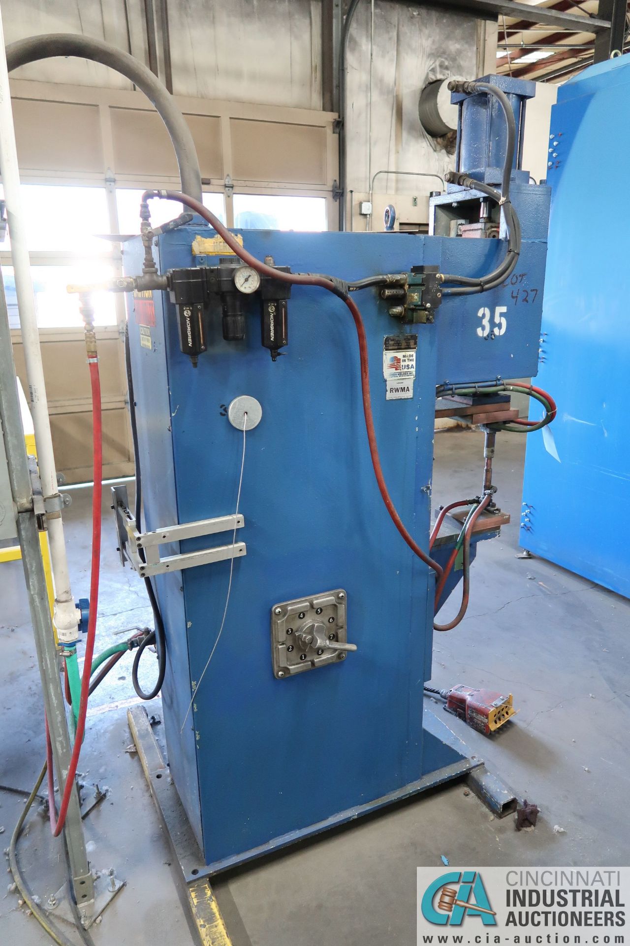 75 KVA BANNER MODEL 1AP-75-A1 SPOT WELDER; S/N 7149, 16" THROAT - Image 8 of 8