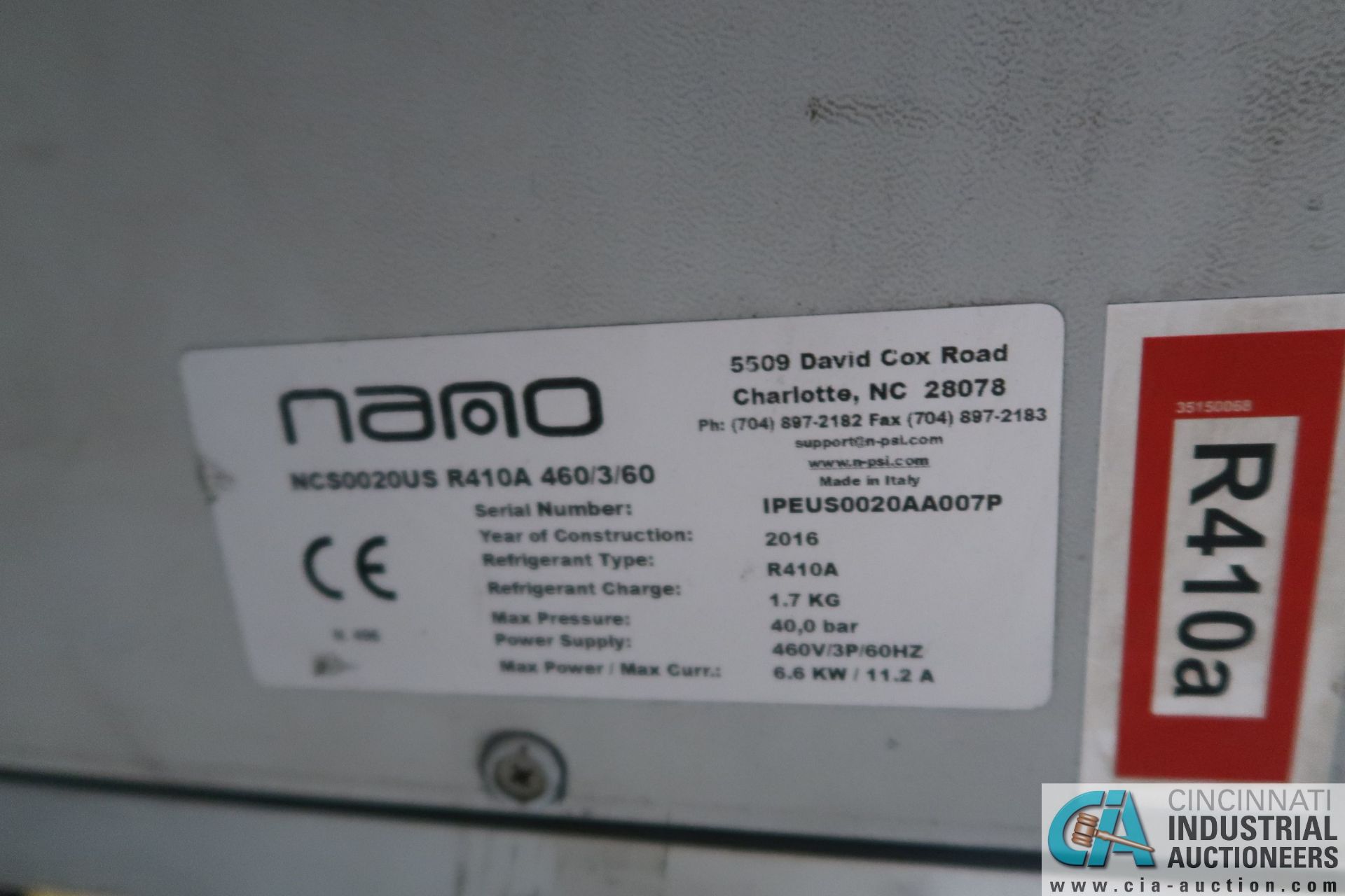 NA00 MODEL R410A 460/3/60 CHILLER - Image 2 of 2