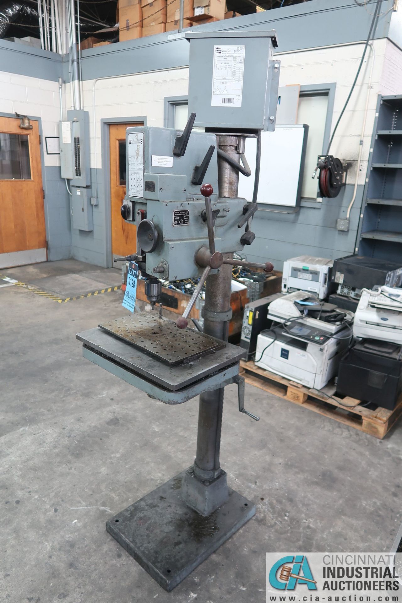 20" WILTON MODEL 20722 SINGLE SPINDLE FLOOR DRILL; 85 - 3240 RPM