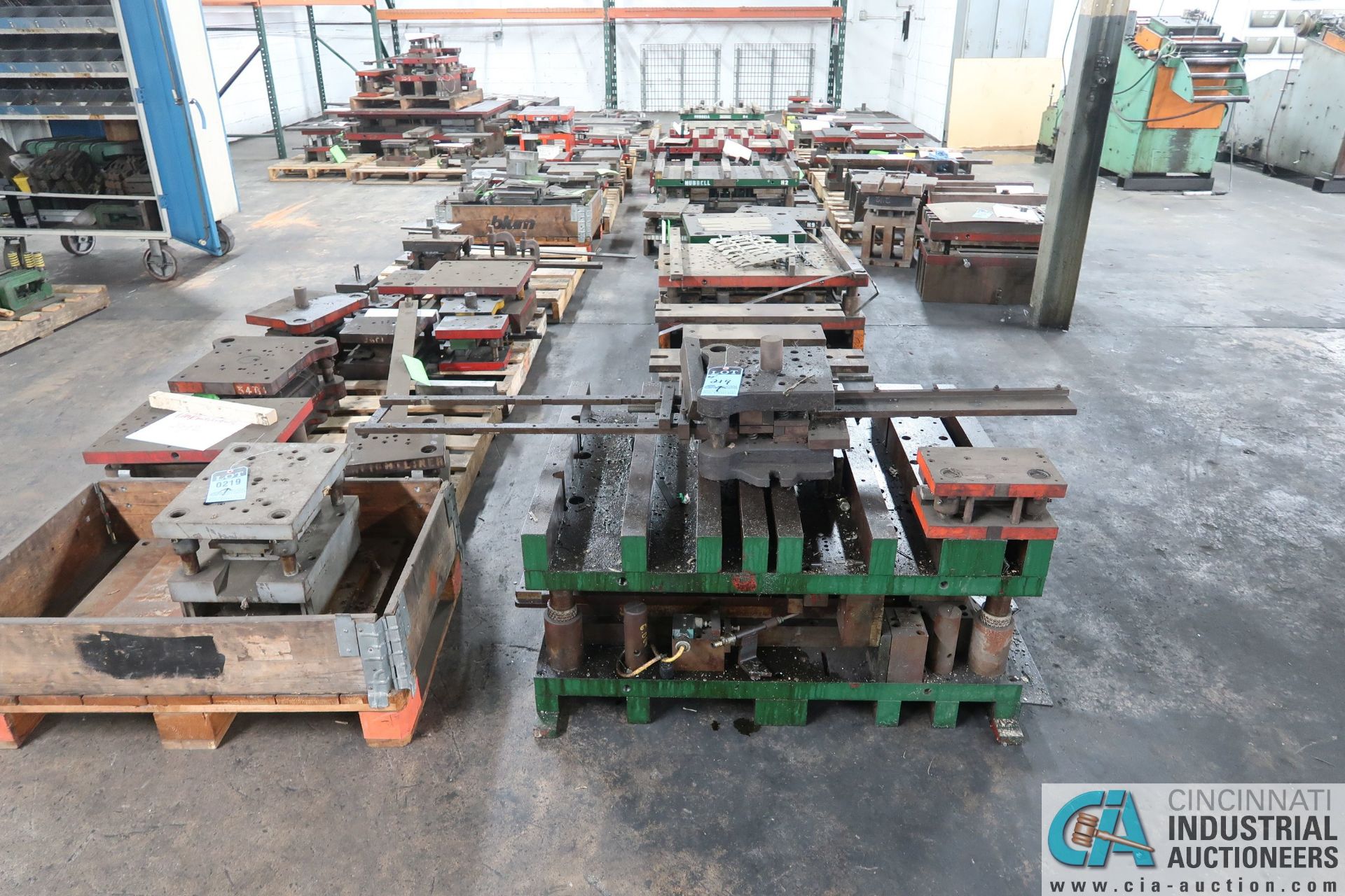 (LOT) LARGE QTY. PUNCH PRESS DIES IN (4) ROWS ON FLOOR