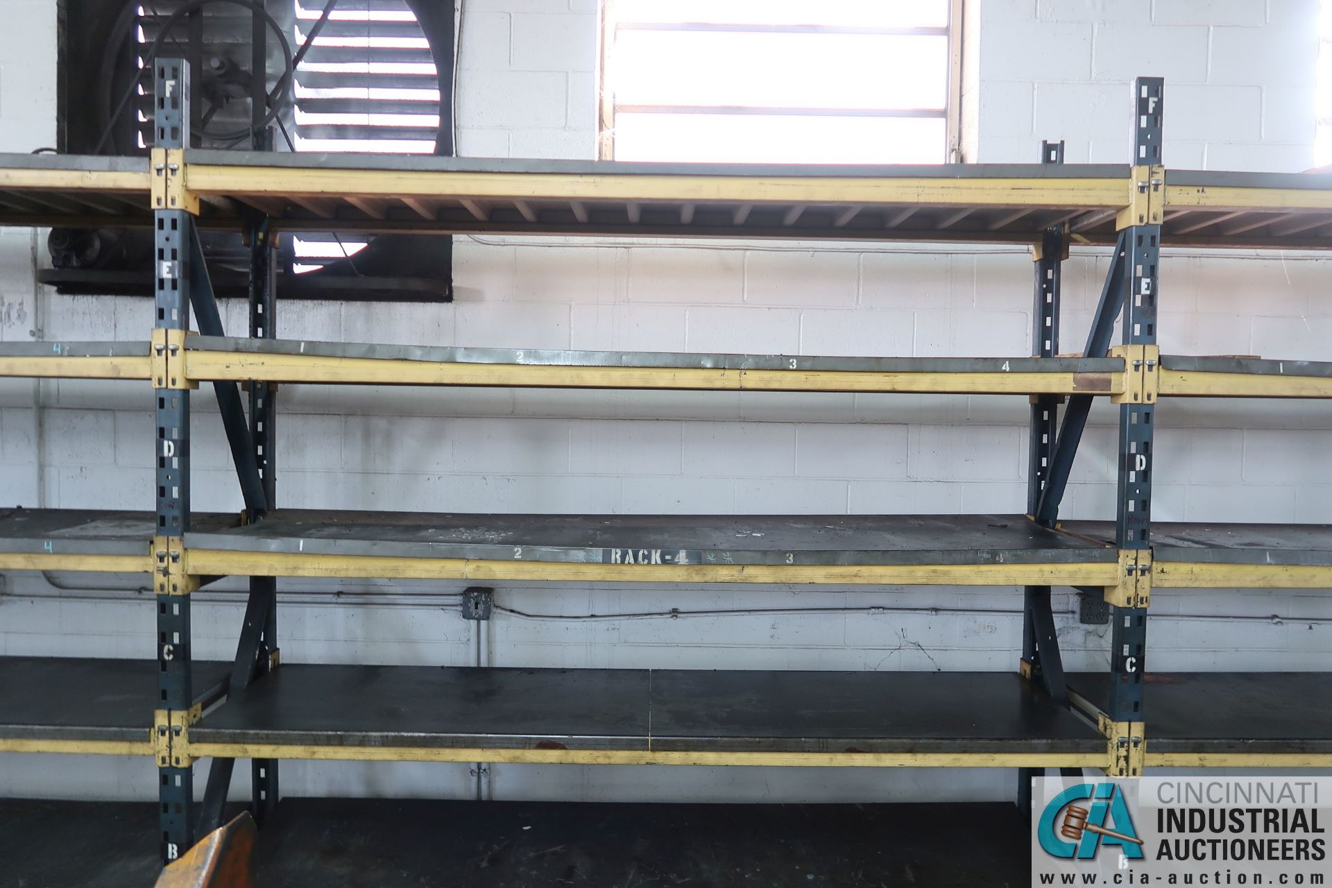 SECTIONS 24" X 96" X 9' PALLET RACK W/ STEEL DECKING - Image 4 of 6