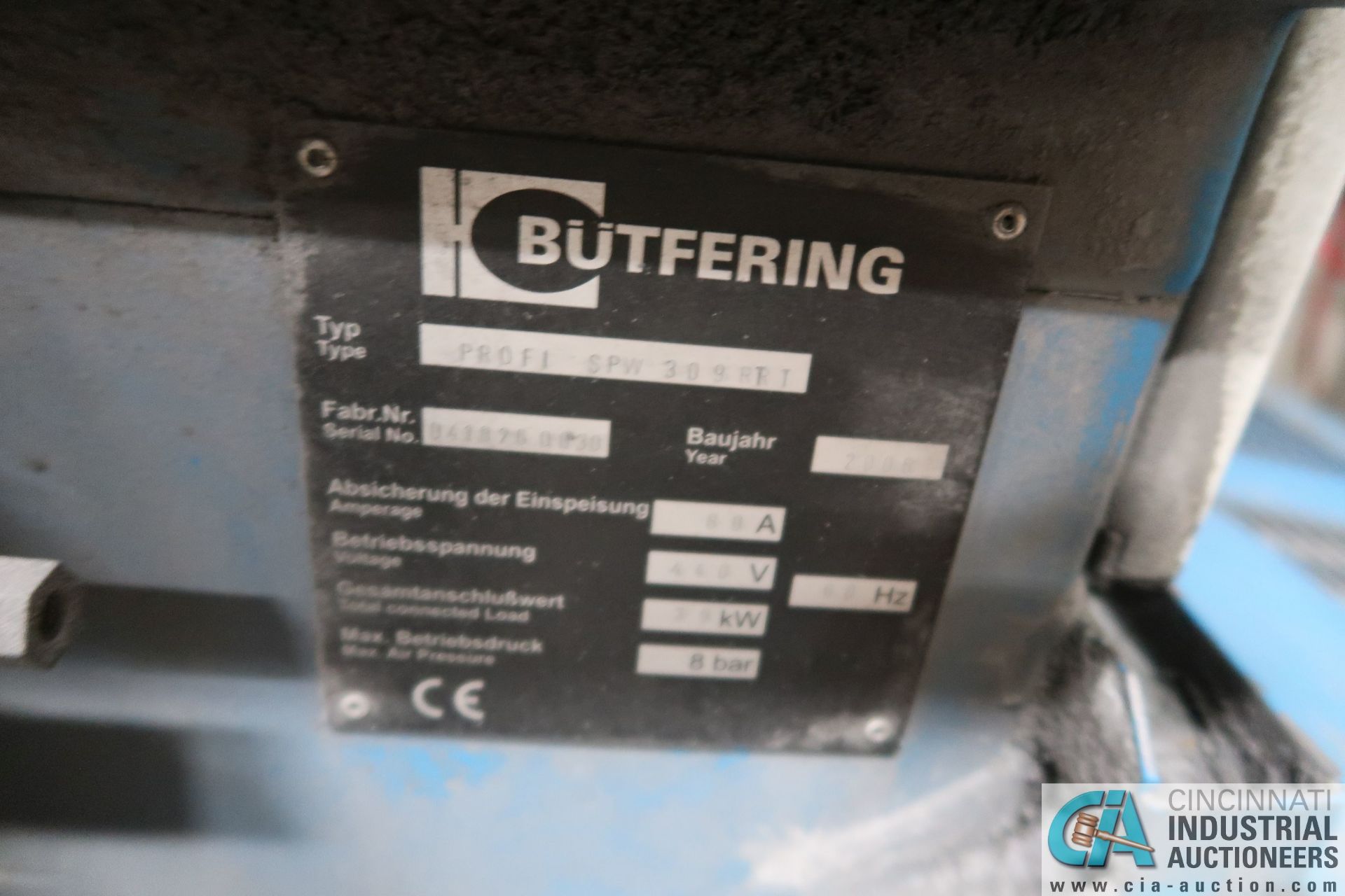 37" BUTFERING MODEL SPW306RRT PASS-THRU SANDER; S/N 0418260030 - Image 3 of 6