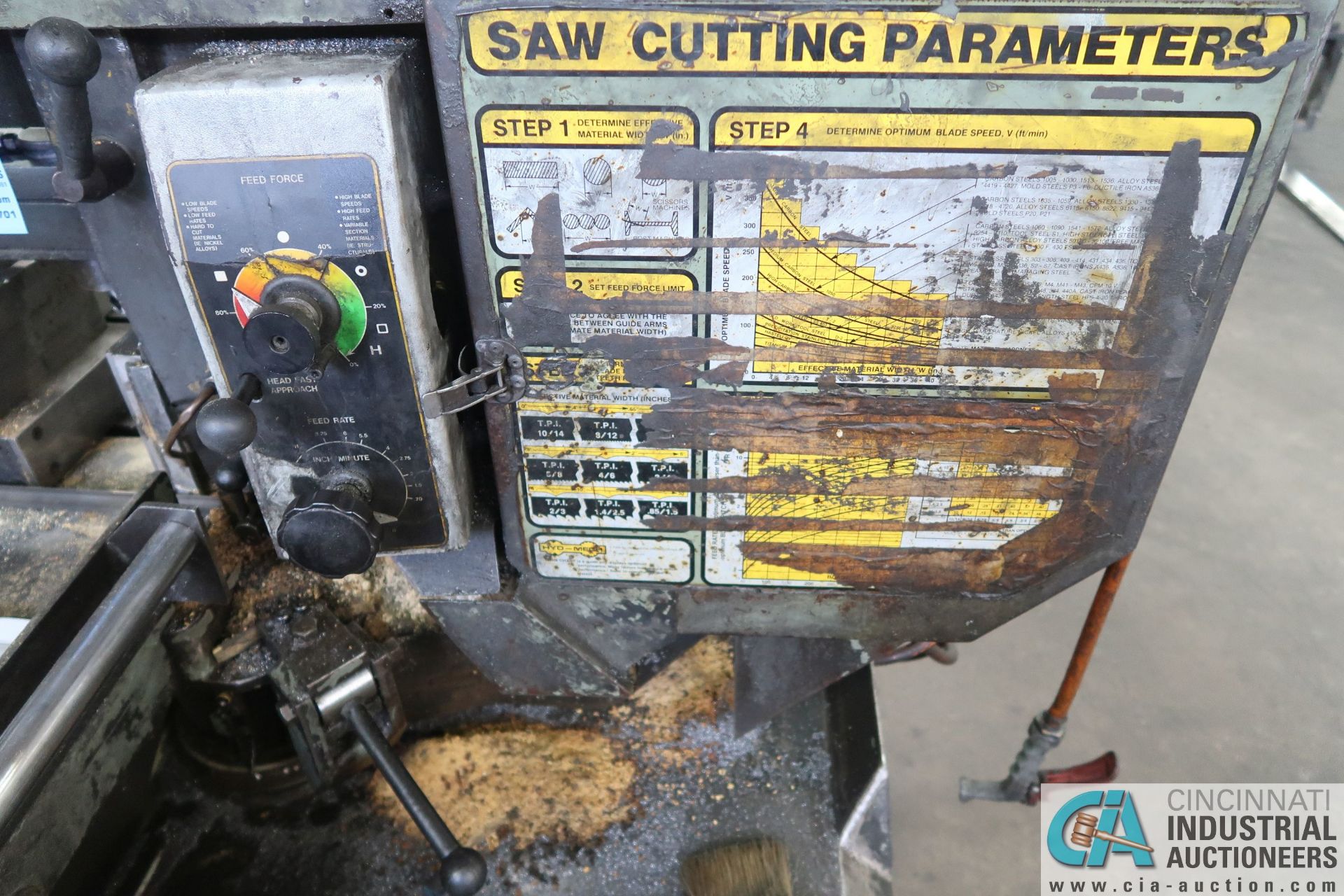 12" X 20" HYD-MECH S-20 HORIZONTAL BAND SAW; S/N 10196973, POWER FEED & CLAMPING, W/ 22" X 10' - Image 3 of 13